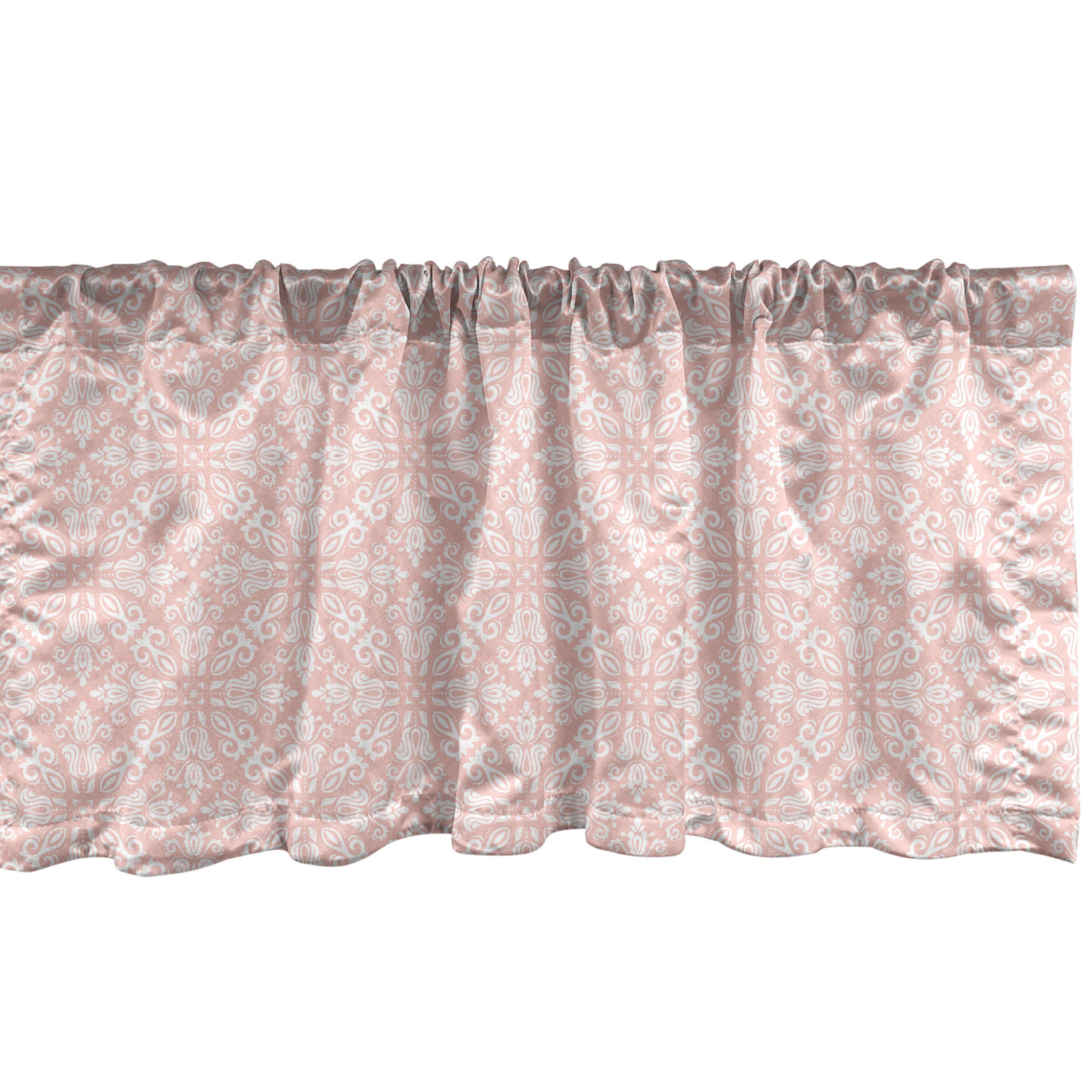 Scheibengardine Vorhang Volant für Küche Schlafzimmer Dekor mit Stangentasche, Abakuhaus, Microfaser, Damast Mandala inspiriert Blumenkunst