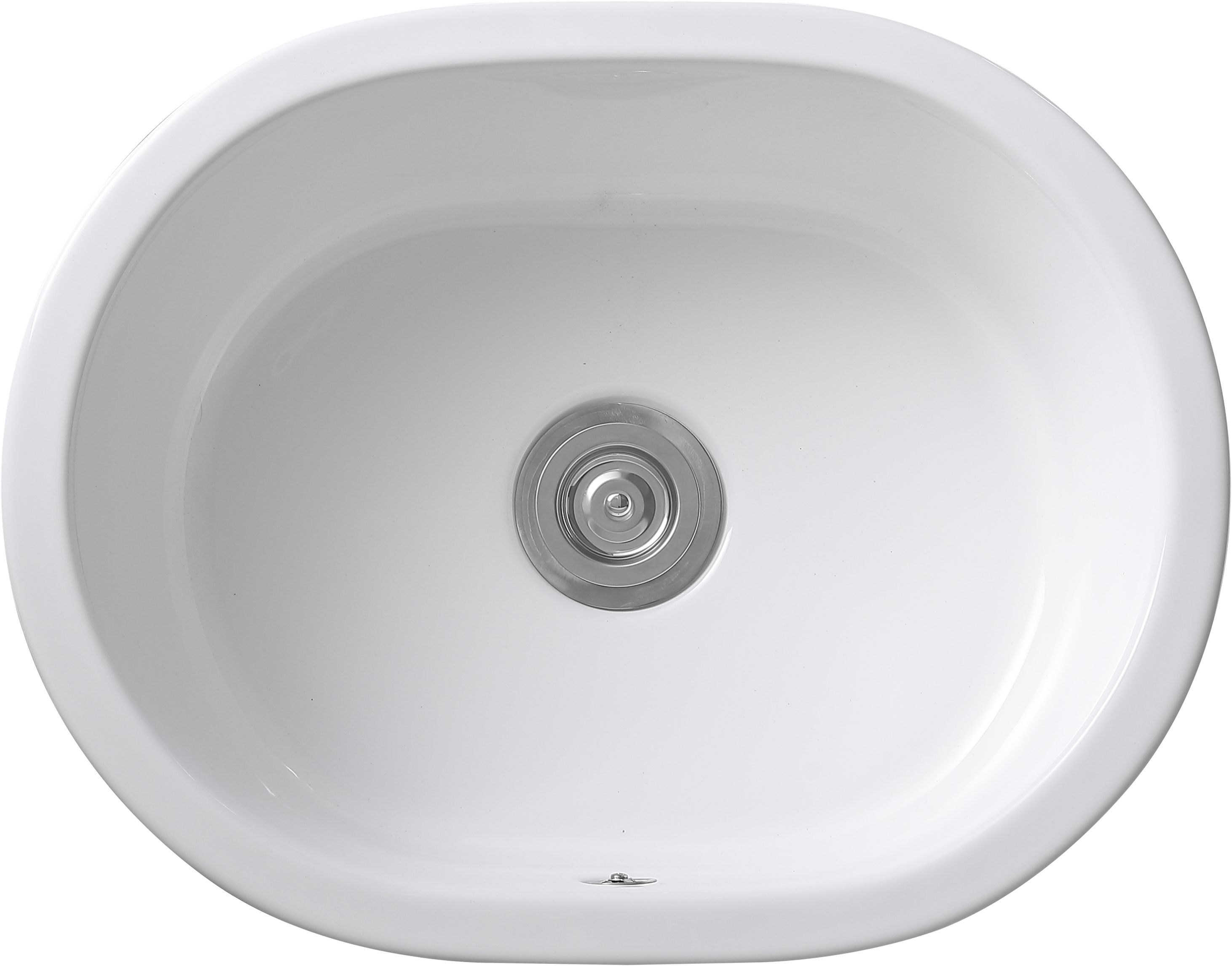welltime Küchenspüle Föhr, oval, 60/47 cm, Easy Clean Beschichtung, (inklusive Ab- und Überlaufgarnitur), hochwertige Keramik