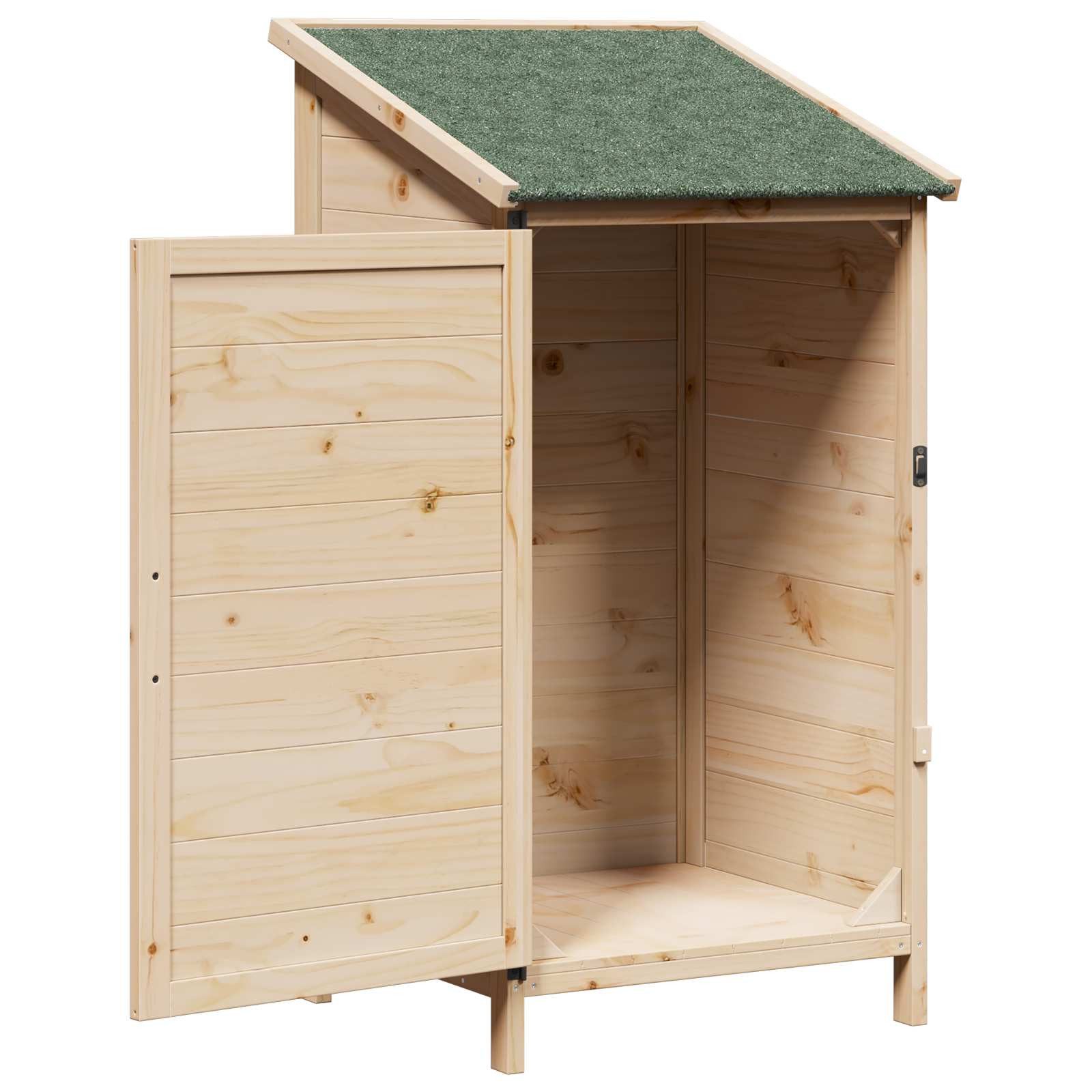 vidaXL Gartenhaus Gartenschuppen Natur 59,5 x 56 x 113,5 cm Massivholz aus Fichte – Bild 4 von 5