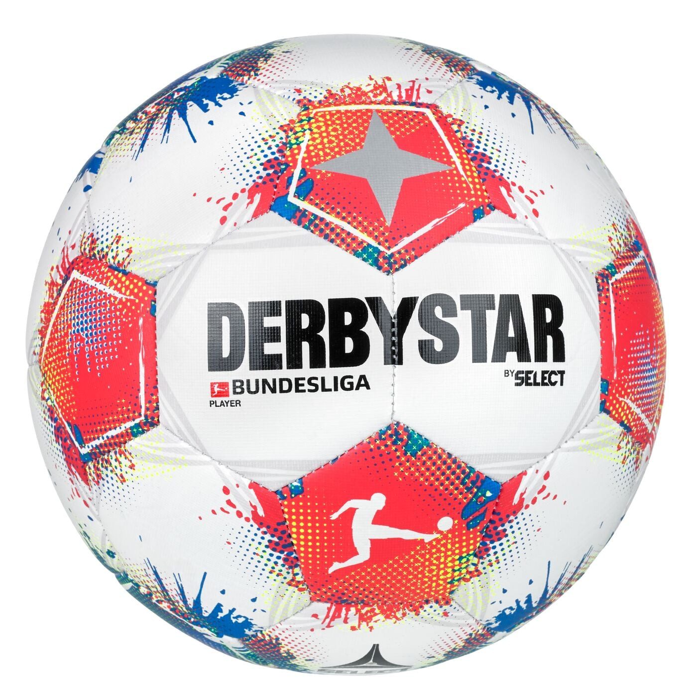Derbystar Fußball Bundesliga Player v25 weiss/rot/blau - 1 Ball (Größe 5)