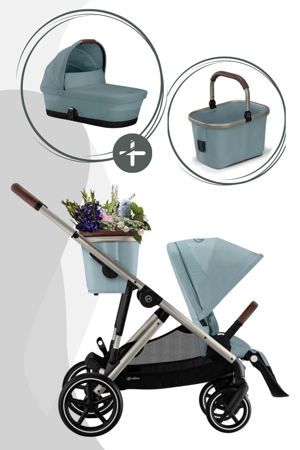 Cybex Kombi-Kinderwagen Gazelle S Kinderwagen inklusive Cot S Babywanne