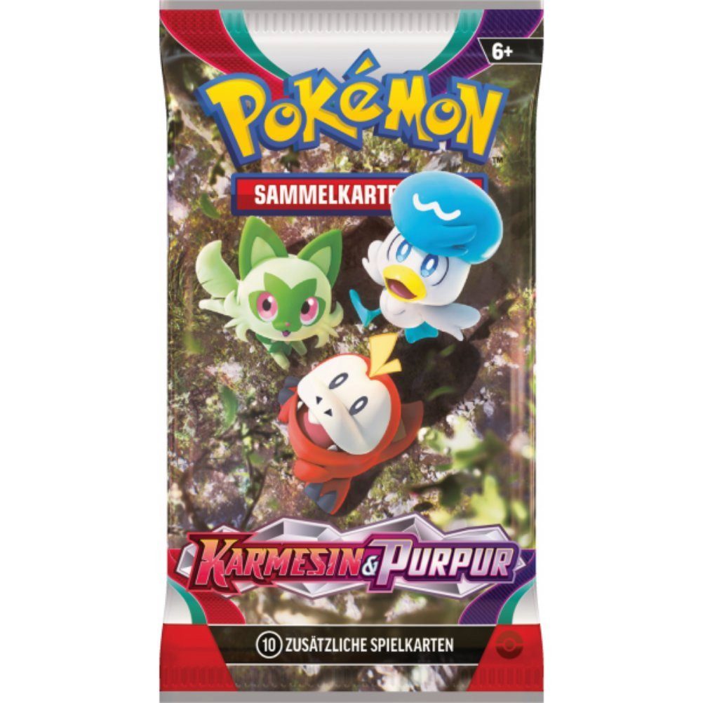 POKÉMON Sammelkarte Pokémon Karmesin & Purpur Base Set Booster Packung (deutsch)