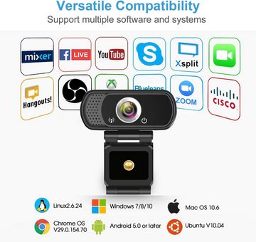 Diyarts Full HD-Webcam (Full HD, Hochauflösende Videokamera, Hohe Auflösung, Rauschunterdrückung, Plug-and-Play)