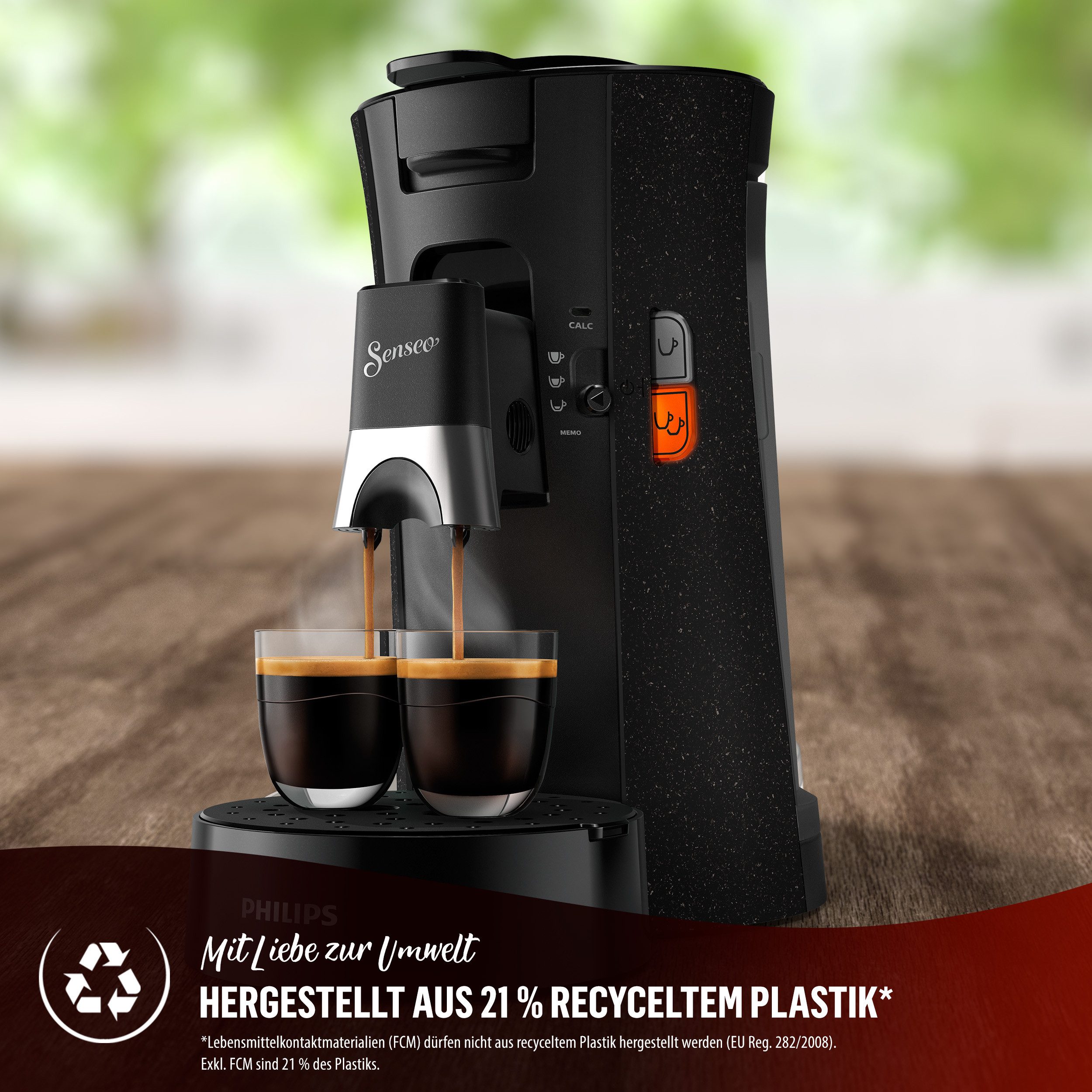 Philips Senseo Kaffeepadmaschine Select CSA240/90, mit drei Kaffee-Einstellungen, aus 21% rec. Plastik, Memo-Funktion