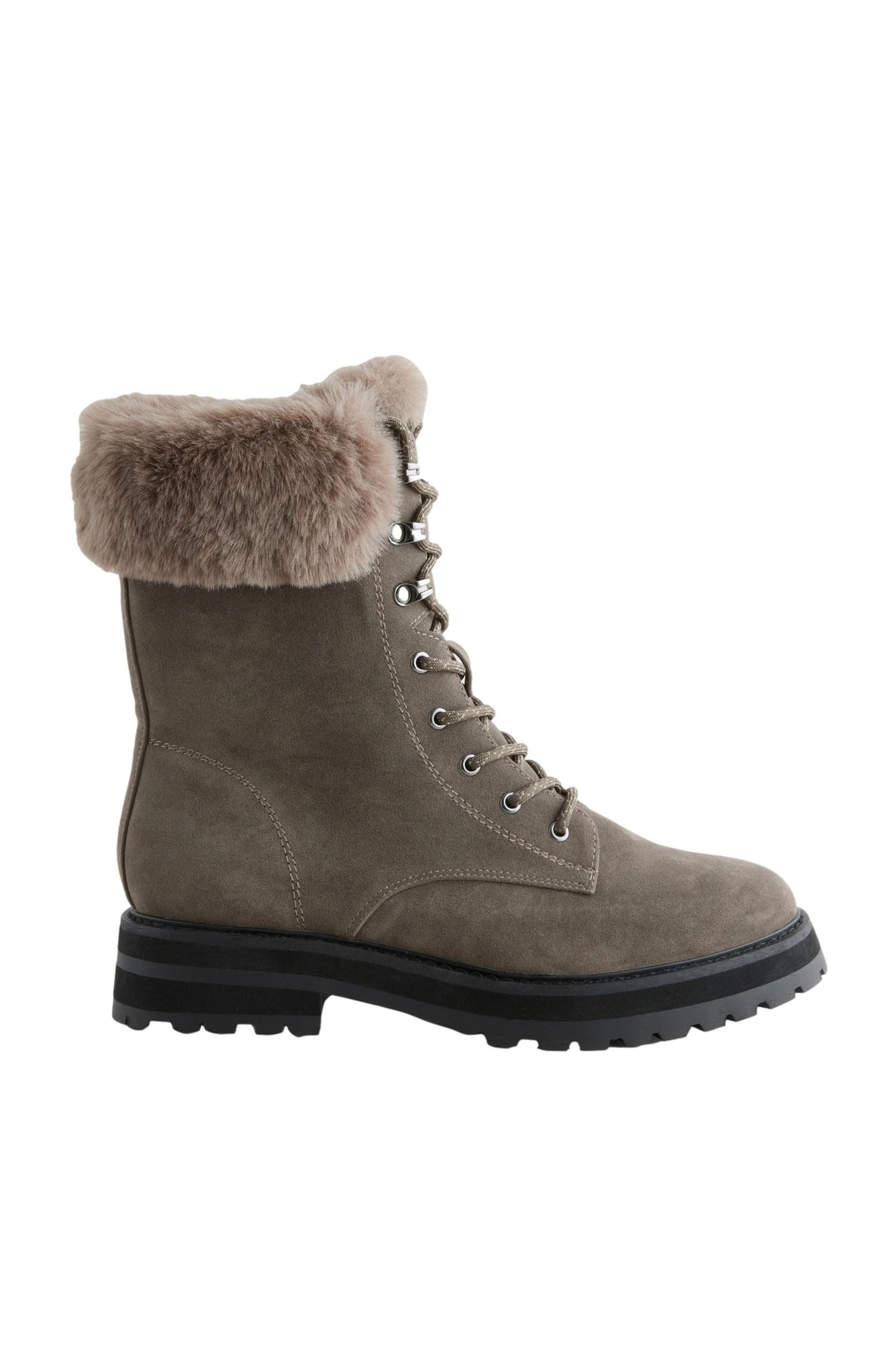 Forever Comfort® Schnürstiefel mit Kunstfellrand Schnürstiefelette