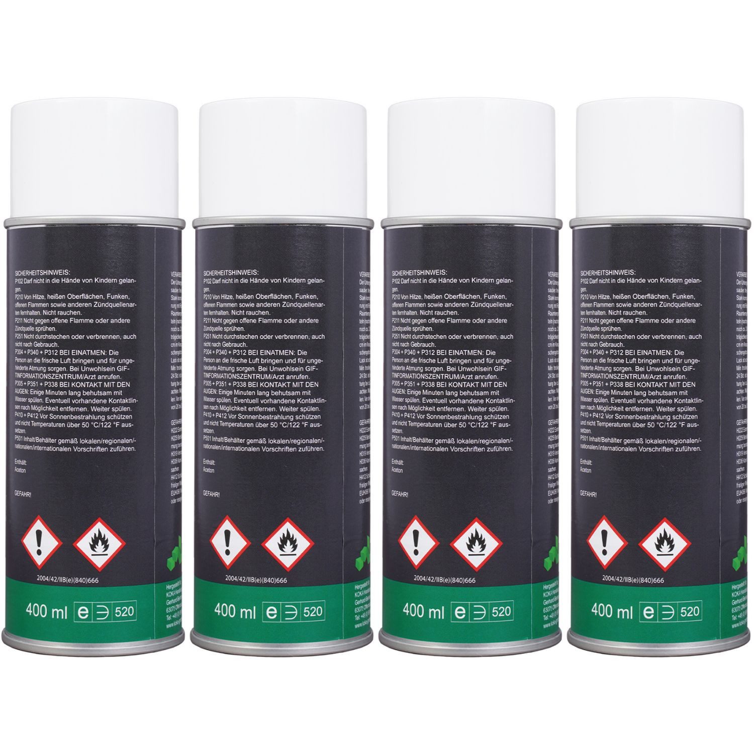 KOKA Sprühlack 4x Set Bremssattellack Rot Thermolack, DIY Spray Hitzebeständig 300°C Bremsen Auto Tuning Bremssattelfarbe