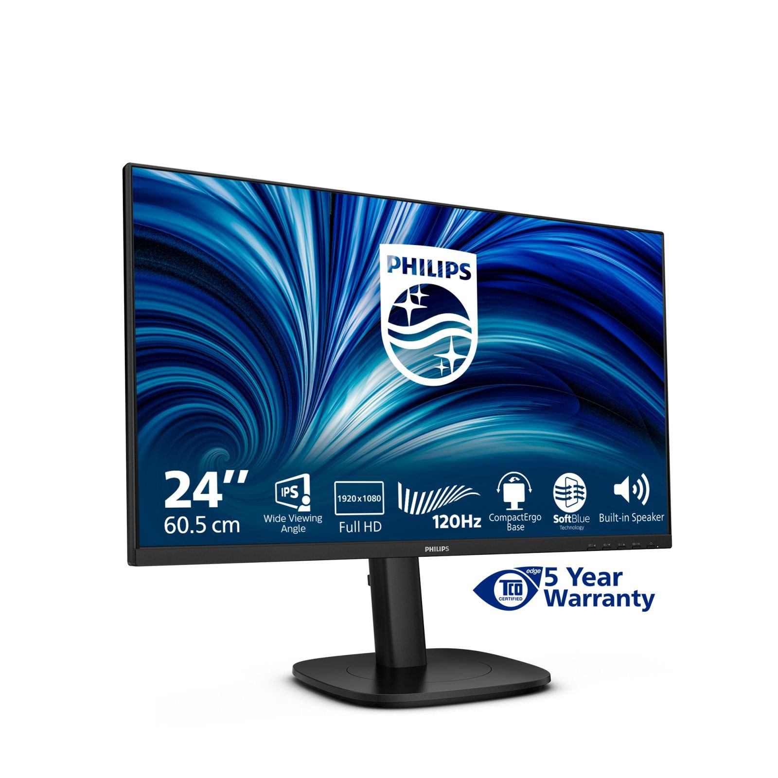 Philips 24B2N3200J - 3000 Series - LED - 60.5 cm (24) (23.8" sichtbar) - 1920 TFT-Monitor (1920 x 1080 px, Full HD, 4 ms Reaktionszeit, 120 Hz, IPS, Lautsprecher, HDCP, Pivot, Höhenverstellbar)