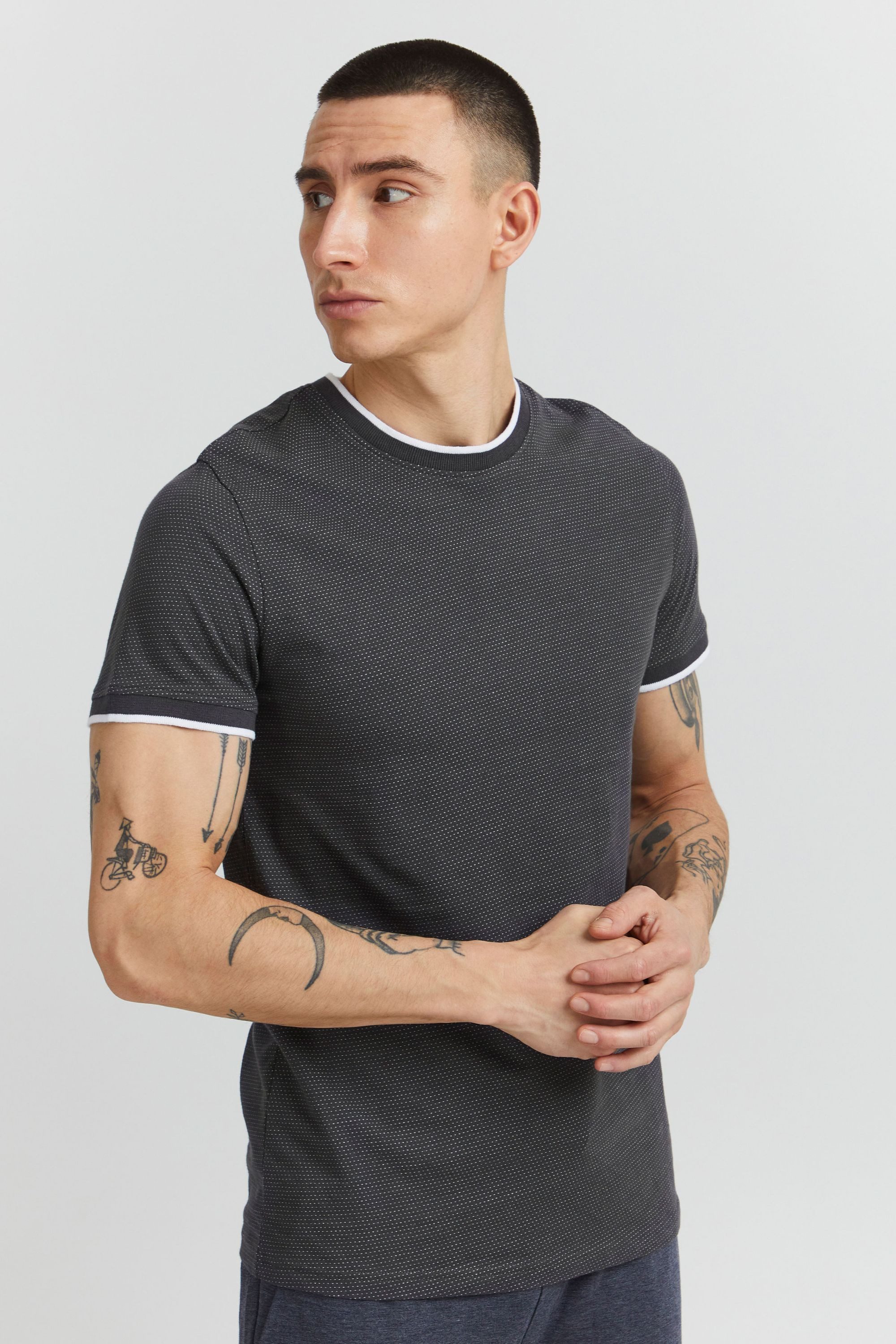 !Solid Rundhalsshirt SDSaul Kurzarmshirt mit All-Over günstig online kaufen