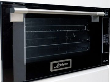 Kaiser Küchengeräte Gasherd-Set EH 9309+KCG 6394, mit 1-fach-Teleskopauszug, Elektro-Backofen 90 cm 105L Schwarzes Glas+Gas-Kochfeld 60 cm