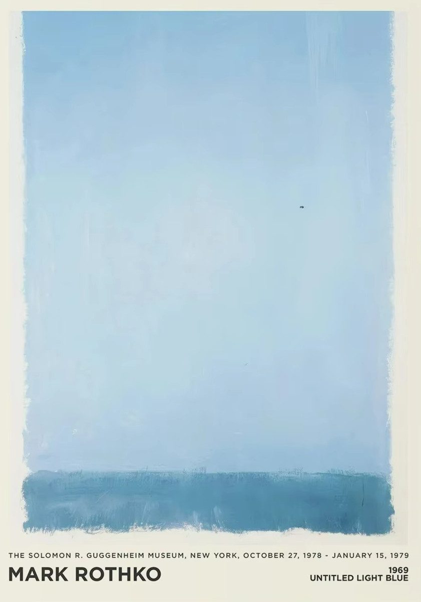 TPFLiving Kunstdruck (OHNE RAHMEN) Poster - Leinwand - Wandbild, Vintage Minimalist Mark Rothko moderne Ausstellung Leinwandgemälde …