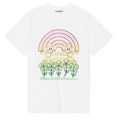 GANNI T-Shirt T-Shirt RAINBOW mit Regenbogen-Print