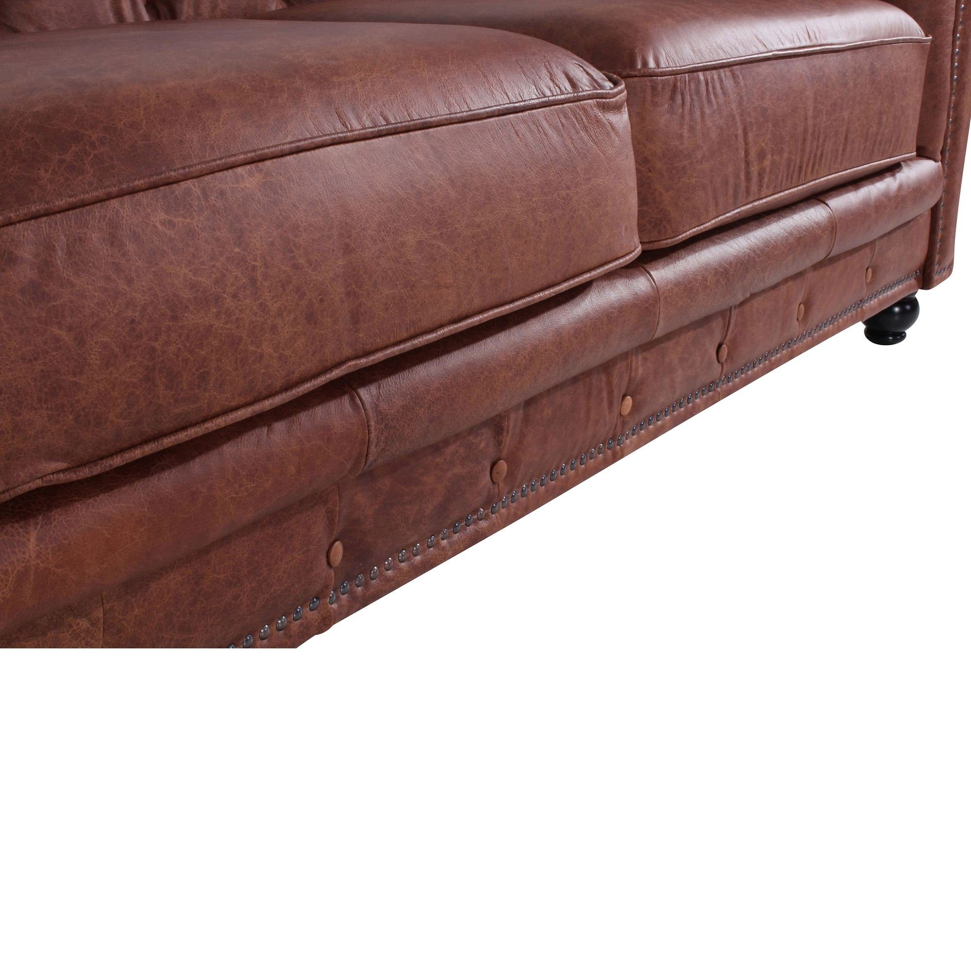 Teile, Kathe 2,5-Sitzer Versand Sofa Sparpreis 1 aufm Echtleder 58 verarbeitet,bequemer (Antikoptik), Bezug hochwertig Sofa Kessel Sitz Kostenlosem inkl.