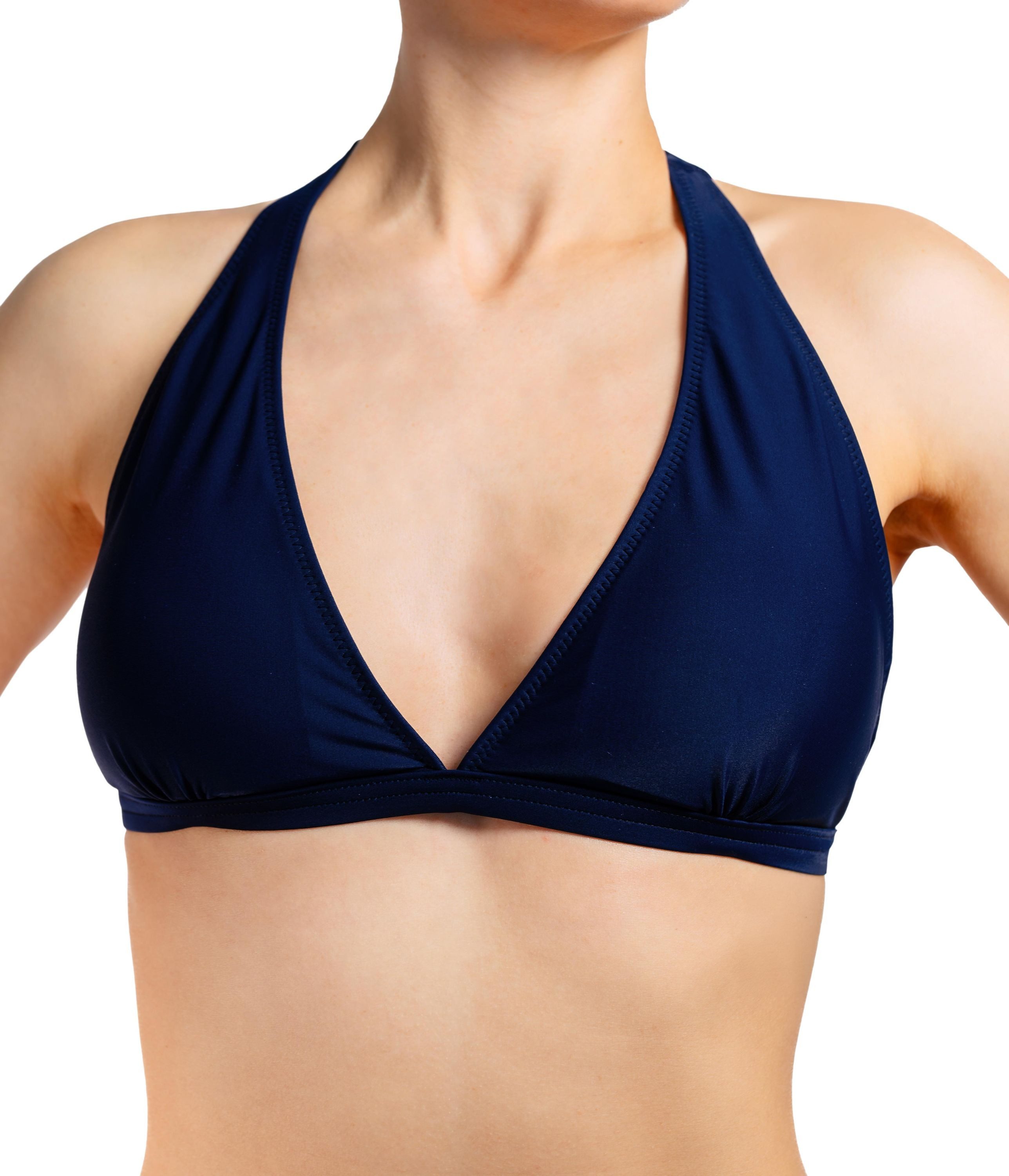 Aquarti Triangel-Bikini Bikini Oberteil Neckholder Push Up Padded Zum Binden