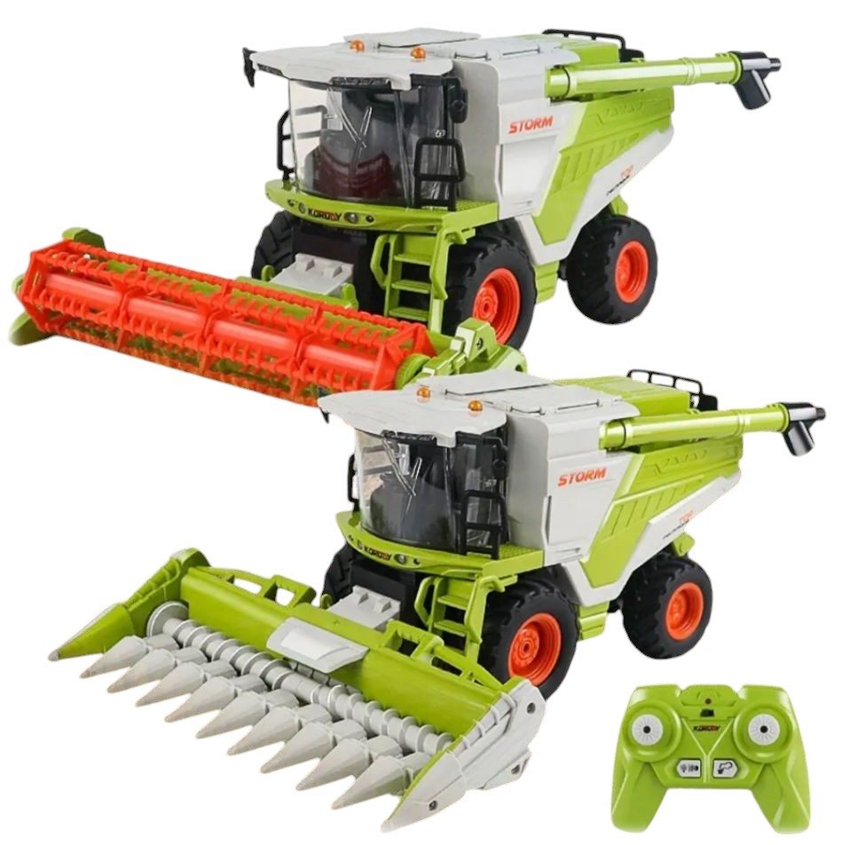COIL RC-Traktor Bauernhof Traktor, Mähdrescher Truck, Bauernhofspielzeug (Modell: 3605, Ferngesteuert, 6-Kanal Funk-Traktor), Maßstab: 1:24, Frequenz: 2,4 GHz, Ton, Licht, Rauchgenerator