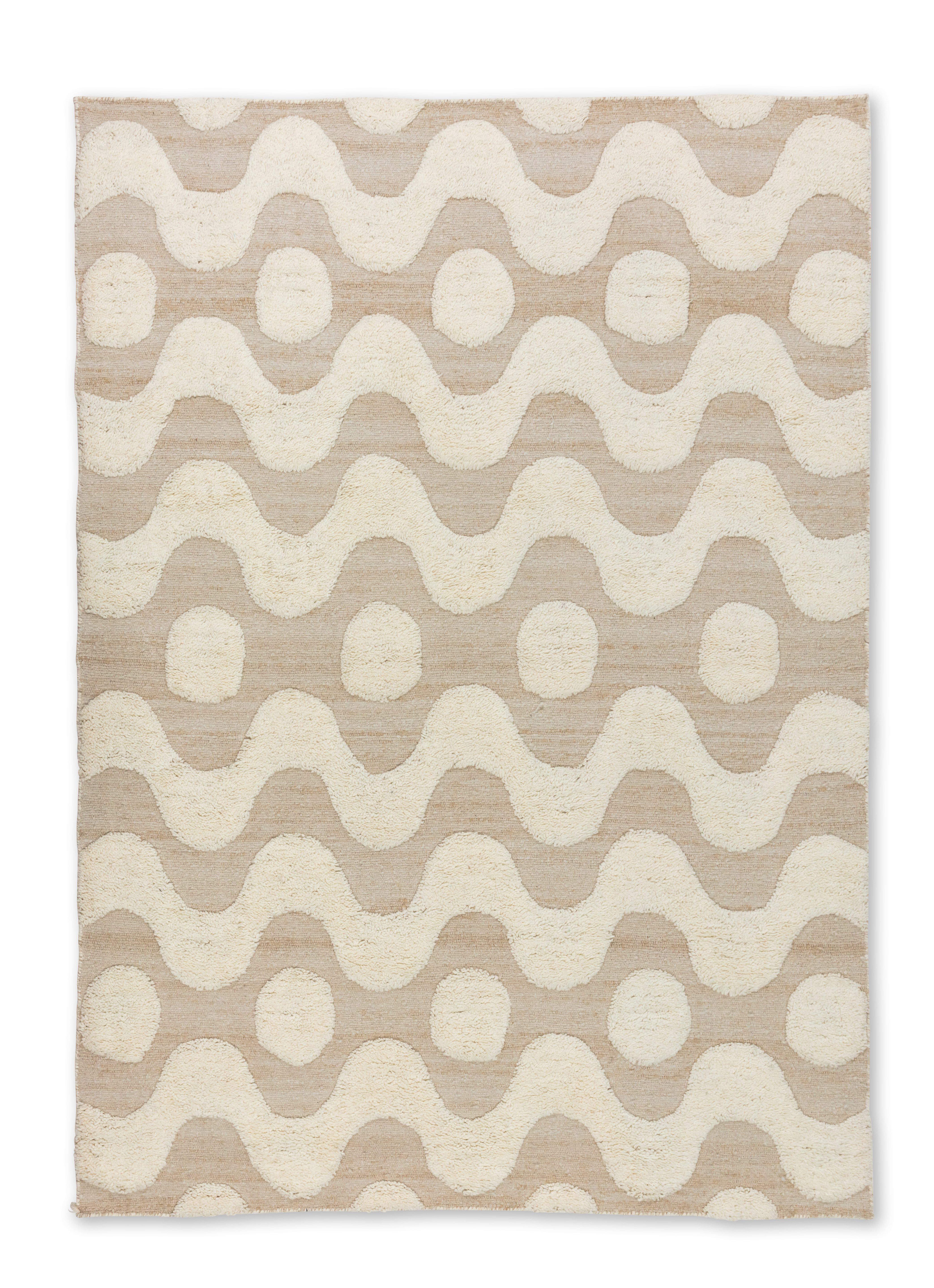 SCHÖNER WOHNEN-Kollektion Teppich Milena, rechteckig, Höhe: 20 mm, Linien, Punkte, Modern, Hoch Tief Struktur, weich, Wohnzimmer