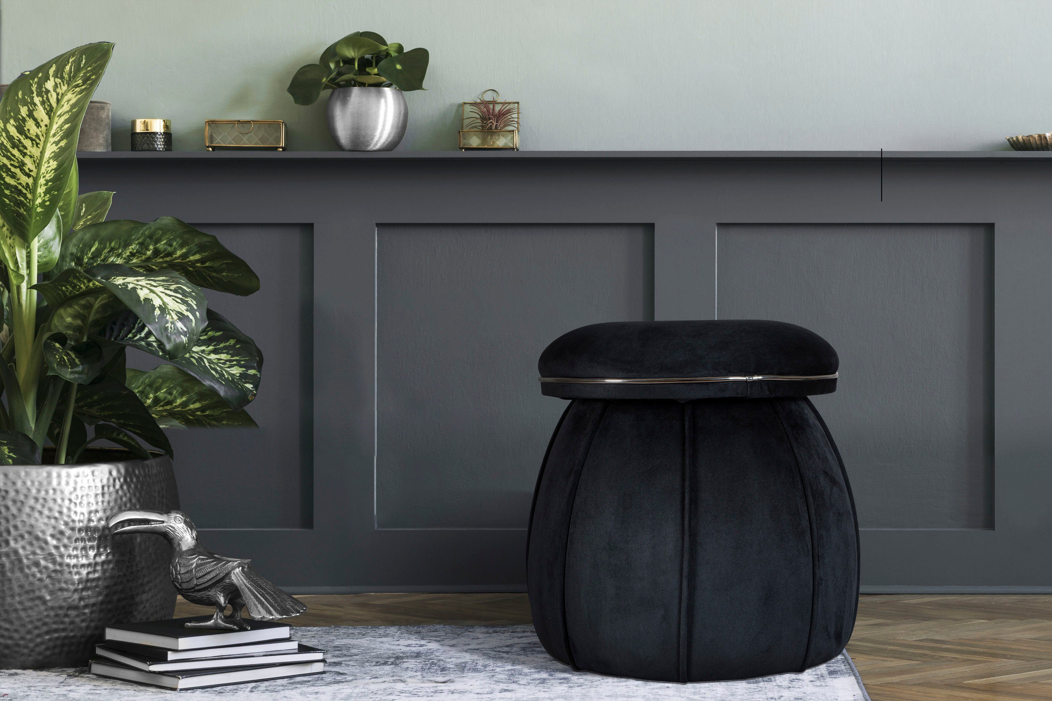 Kayoom Sitzhocker Hocker Corin,extravagante Form,stilvolle Farben,elegant gesteppter Fuß (1 St), komfortabel, hochqualitativ, pflegeleicht, sorgfältig verarbeitet