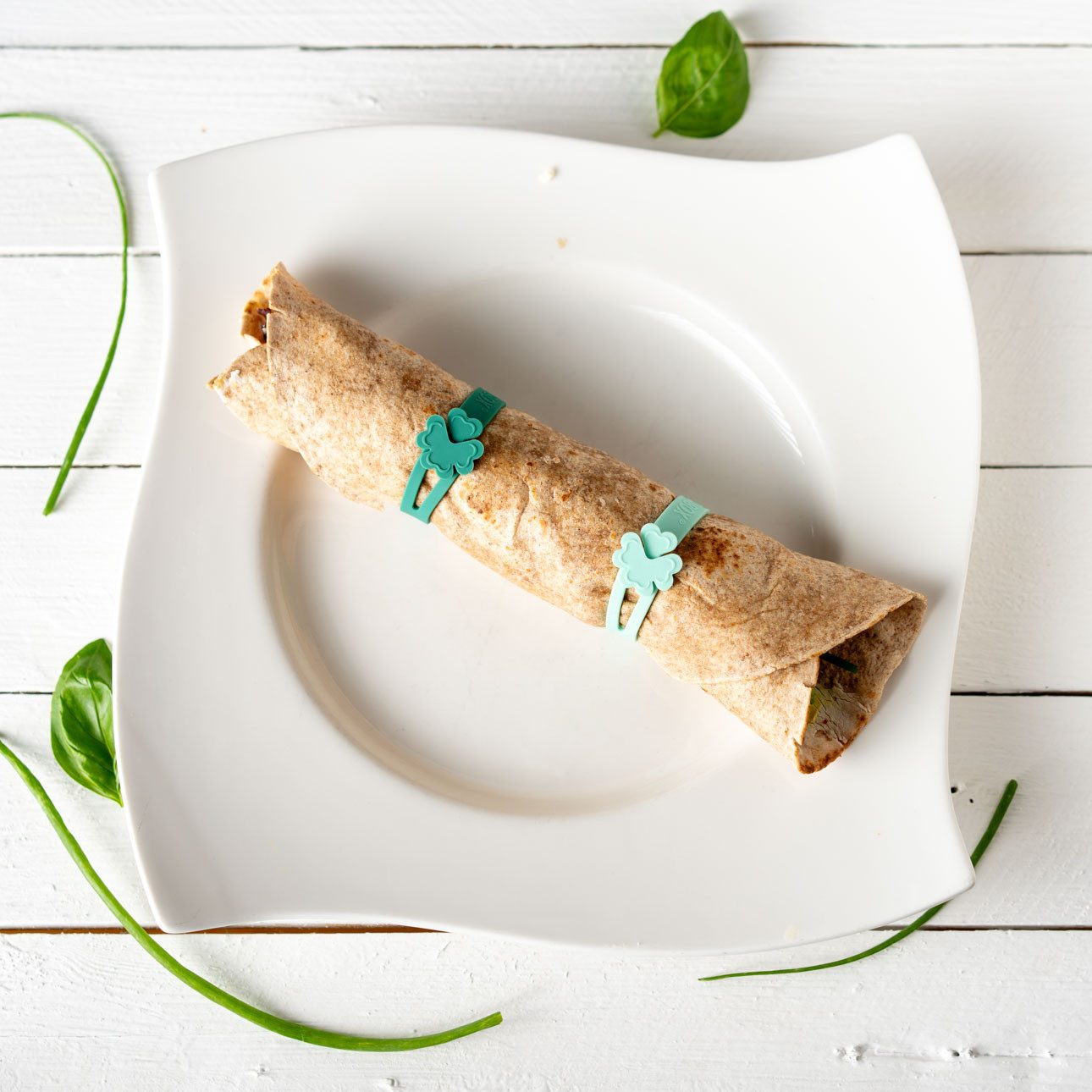 LEKKABOX Gummibänder Wrapbänder 4er Set – Wraphalter für Tortilla Wraps To Go, Brotdose, Elastische Wraphalter in zwei verschiedenen Längen: 2x kurz, 2x lang – Bild 3 von 5