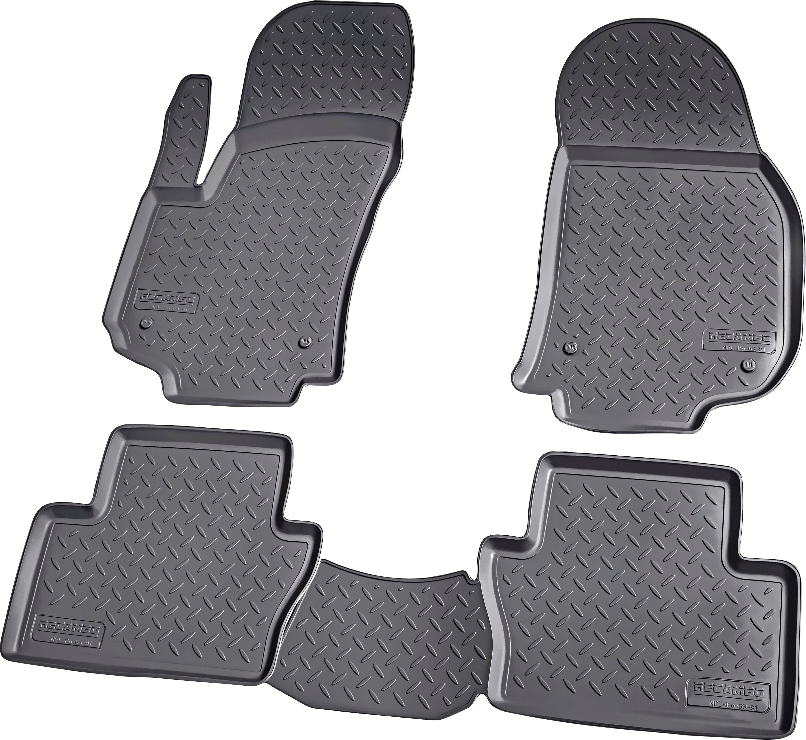 RECAMBO Passform-Fußmatten CustomComforts (4 St), für OPEL Zafira, B 2005 -  2014, perfekte Passform, Hohe Gummiqualität (TPE Material) – längere  Lebensdauer der Automatten