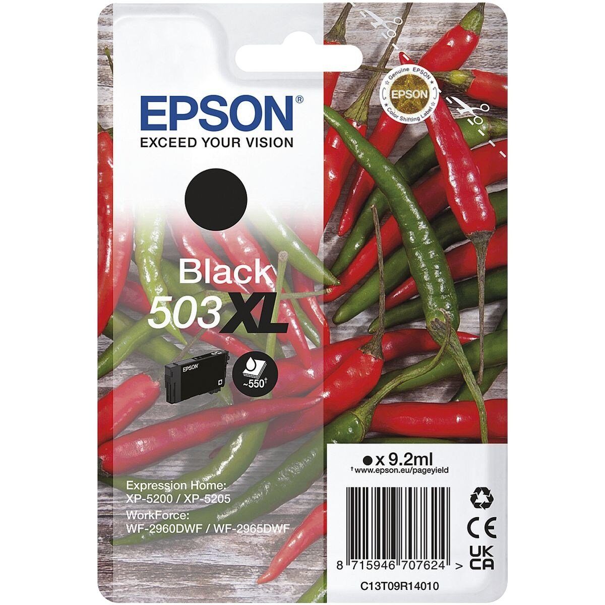 Epson 503XL Tintenpatrone (1-tlg., Original Druckerpatrone, schwarz)