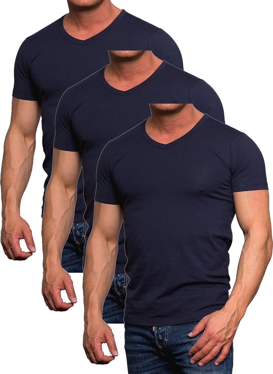 Jack & Jones T-Shirt (Spar Set, 3er-Pack) in Unifarben 3er Mix Navy