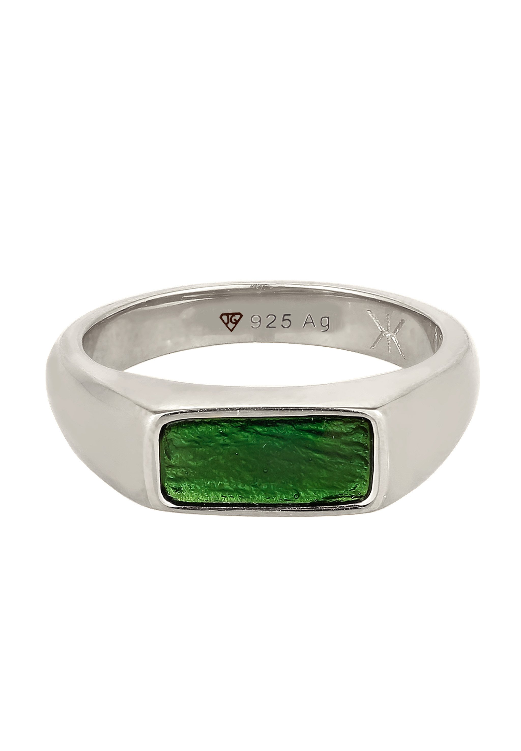 Kuzzoi Siegelring Siegelring mit Emaille Grün 925 Sterling Silber – Bild 2 von 5