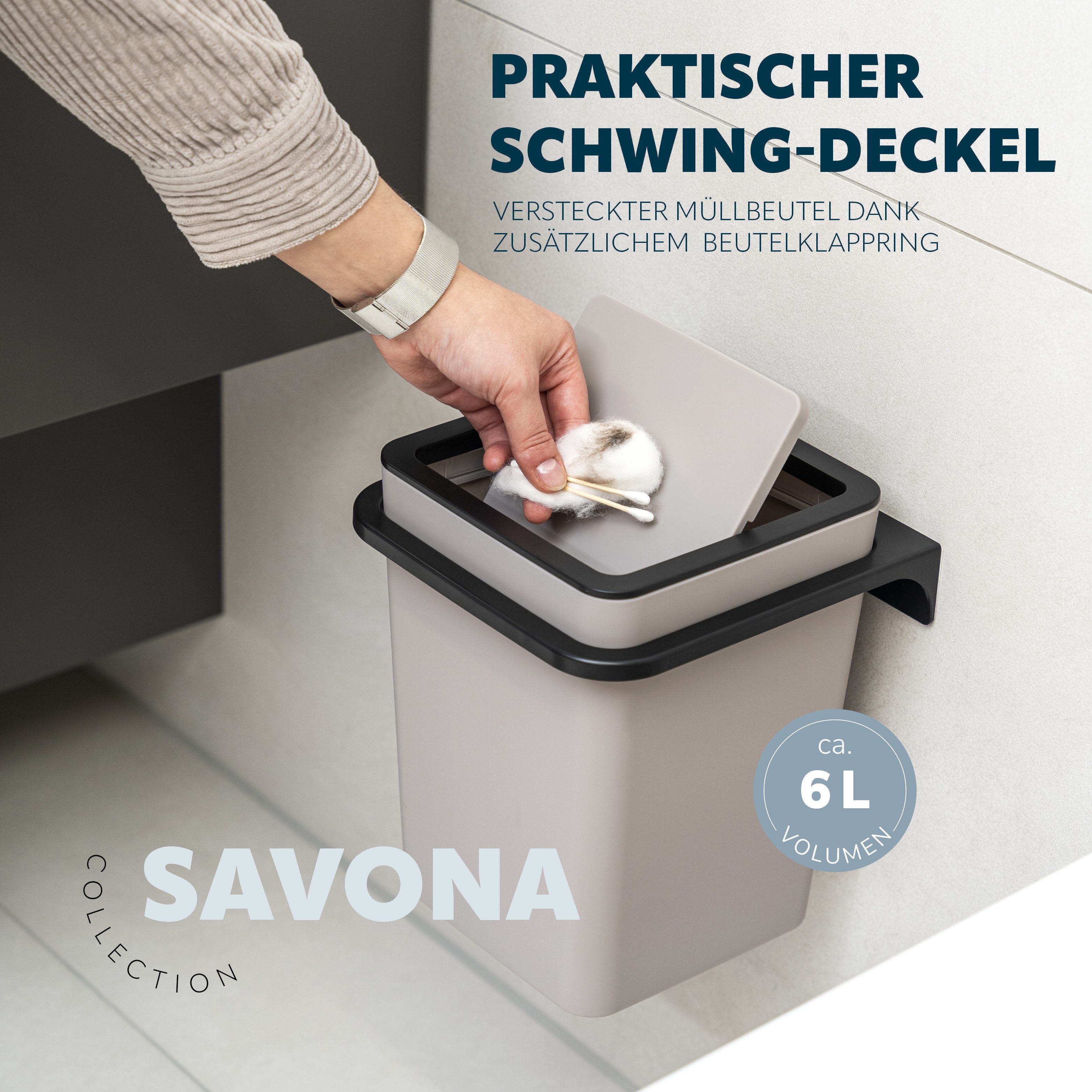 bremermann Badaccessoire-Set 2tlg. Bad-Set SAVONA Softtouch inkl. Wandhalterung, 2 tlg. – Bild 5 von 5