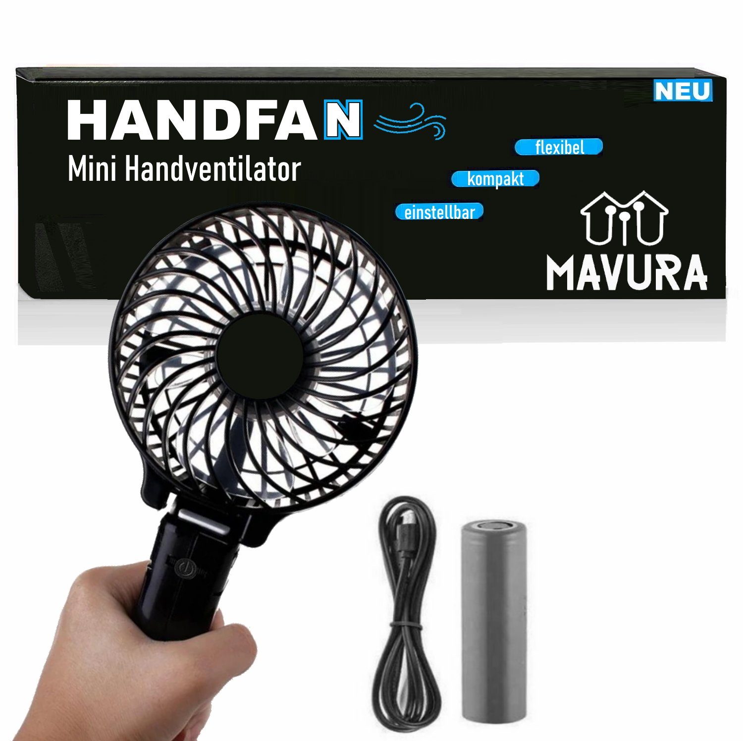 Handventilator HANDFAN Mini Handventilator tragbarer faltbarer USB Lüfter