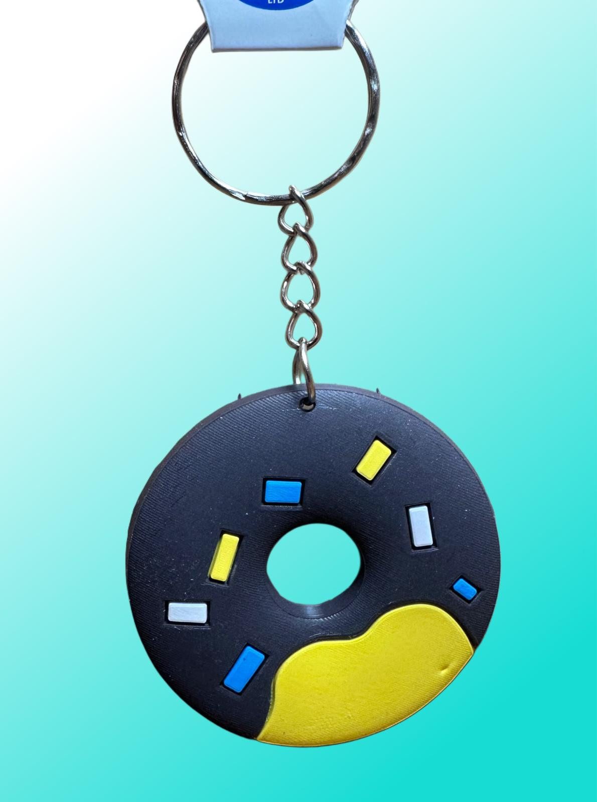 Whitehouse Leisure International Ltd Schlüsselanhänger Schlüsselanhänger Kinder Mini Anhänger keychain Donut schwarz, Schlüsselanhänger Food Essen Lebensmittel Geschenk Hund Frau Herren