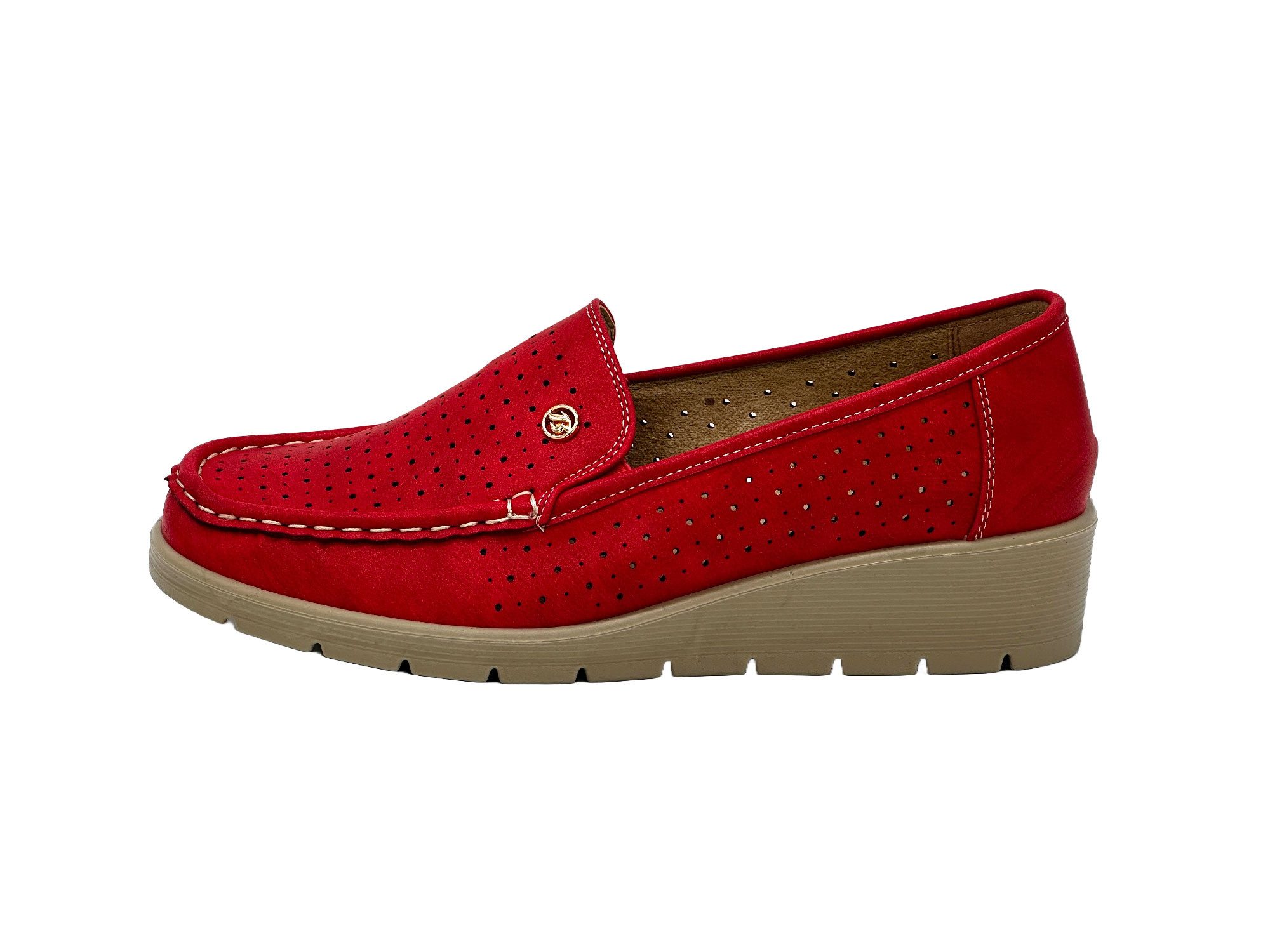 Damen Slipper mit Keilsohle Slipper