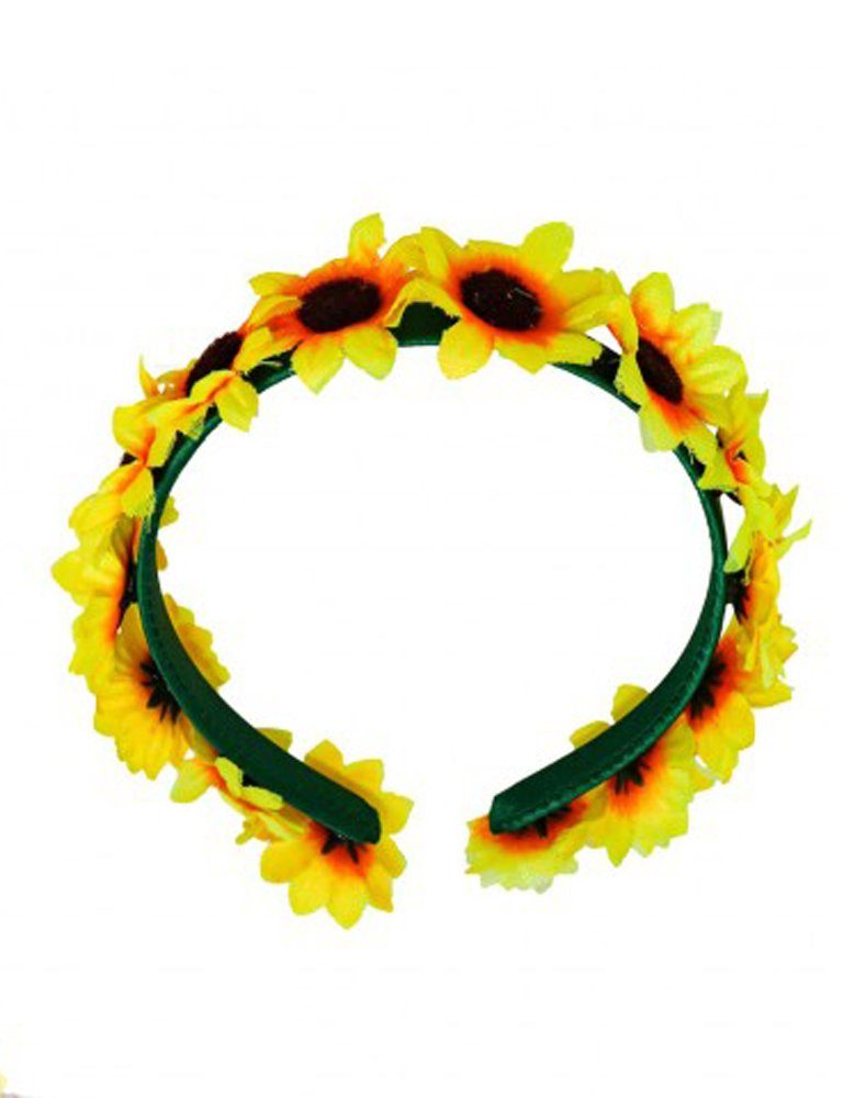 CHAKS Haarreif Sonnenblumen Haarreif zum Kostüm, Party Zubehör Gärtner Hippie Fasching