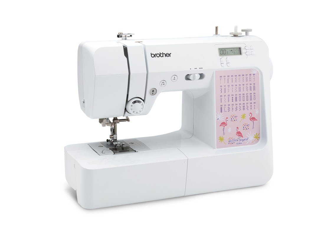 Brother Computer-Nähmaschine Nähmaschine KD40S Little Angel Computer Nähmaschine (3 Design-Panels), Fingerschutz – Sicherheit geht vor