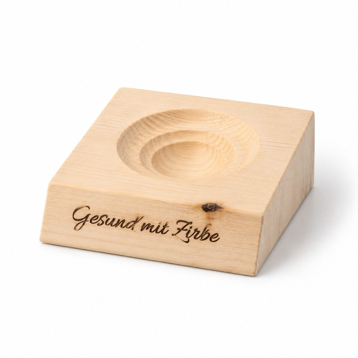 Zirbenvielfalt Dekokugel Zirbenkugel 7 cm aus Zirbenholz mit Untersetzer aus dem Allgäu