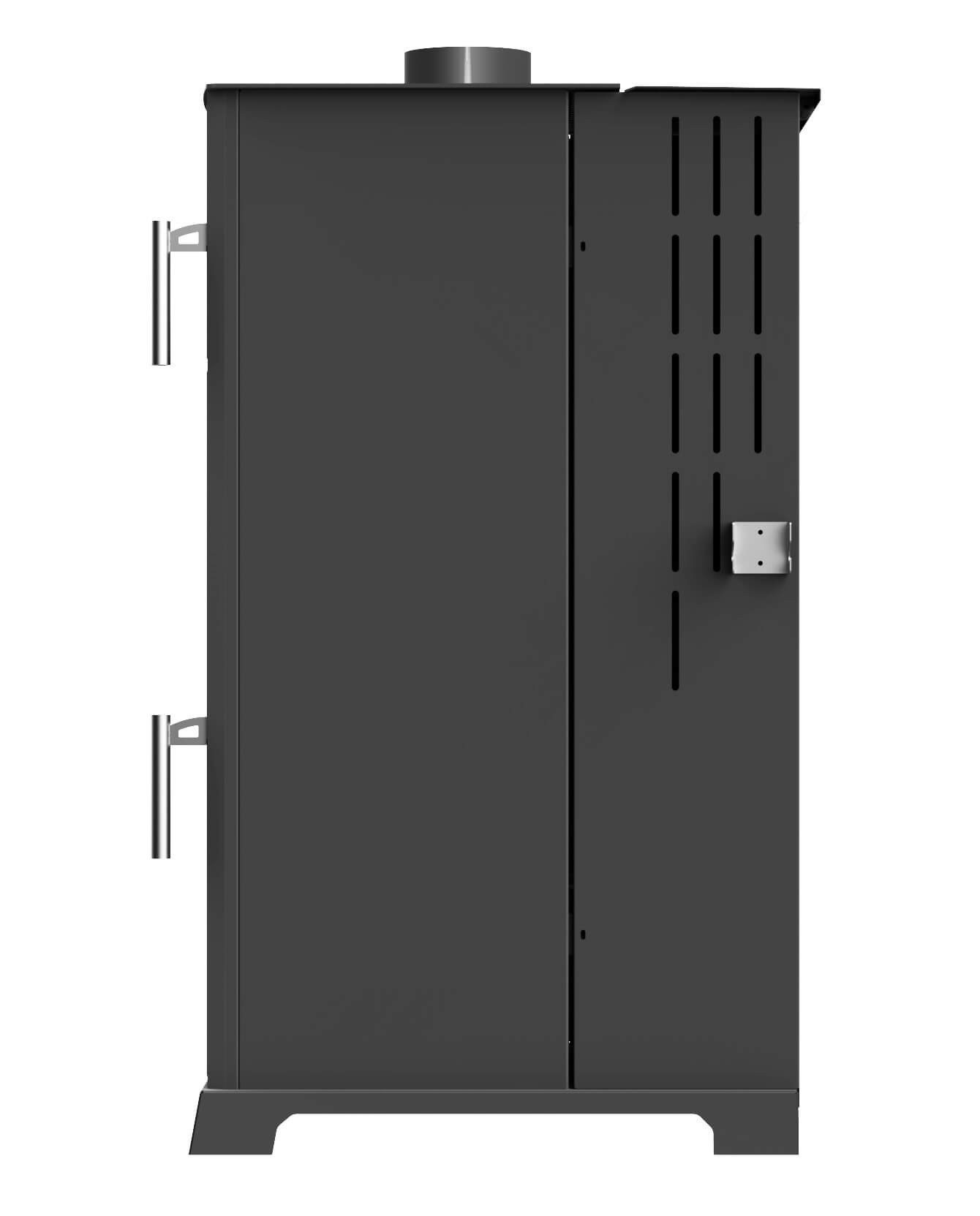 Baba's Gold Hybrid Pellet and Wood Combination Stove with Baking Compartment, 12 kW, Continuous Burning, Black Wood Stove