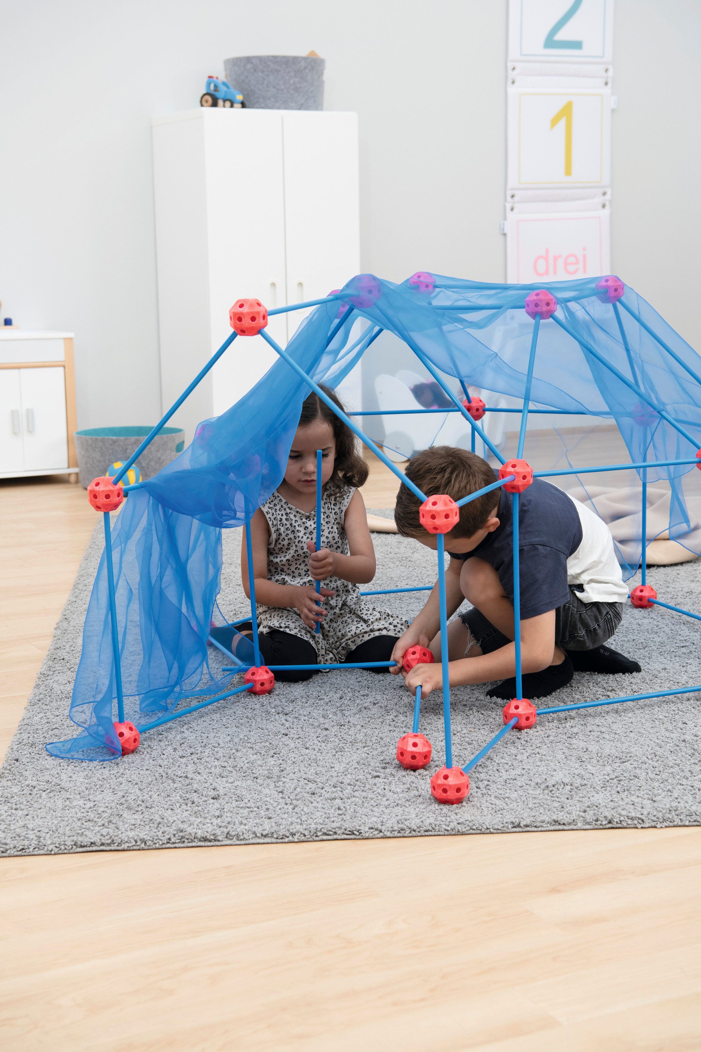 Betzold Lernspielzeug Großer Steckbaukasten XXL – Kreatives Bauset Kinder Motorik