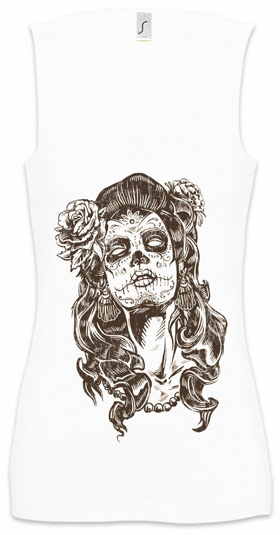 Tanktop Dia de Muertos I Ärmelloses Damen T-Shirt Mexican Sugar Skull Schädel