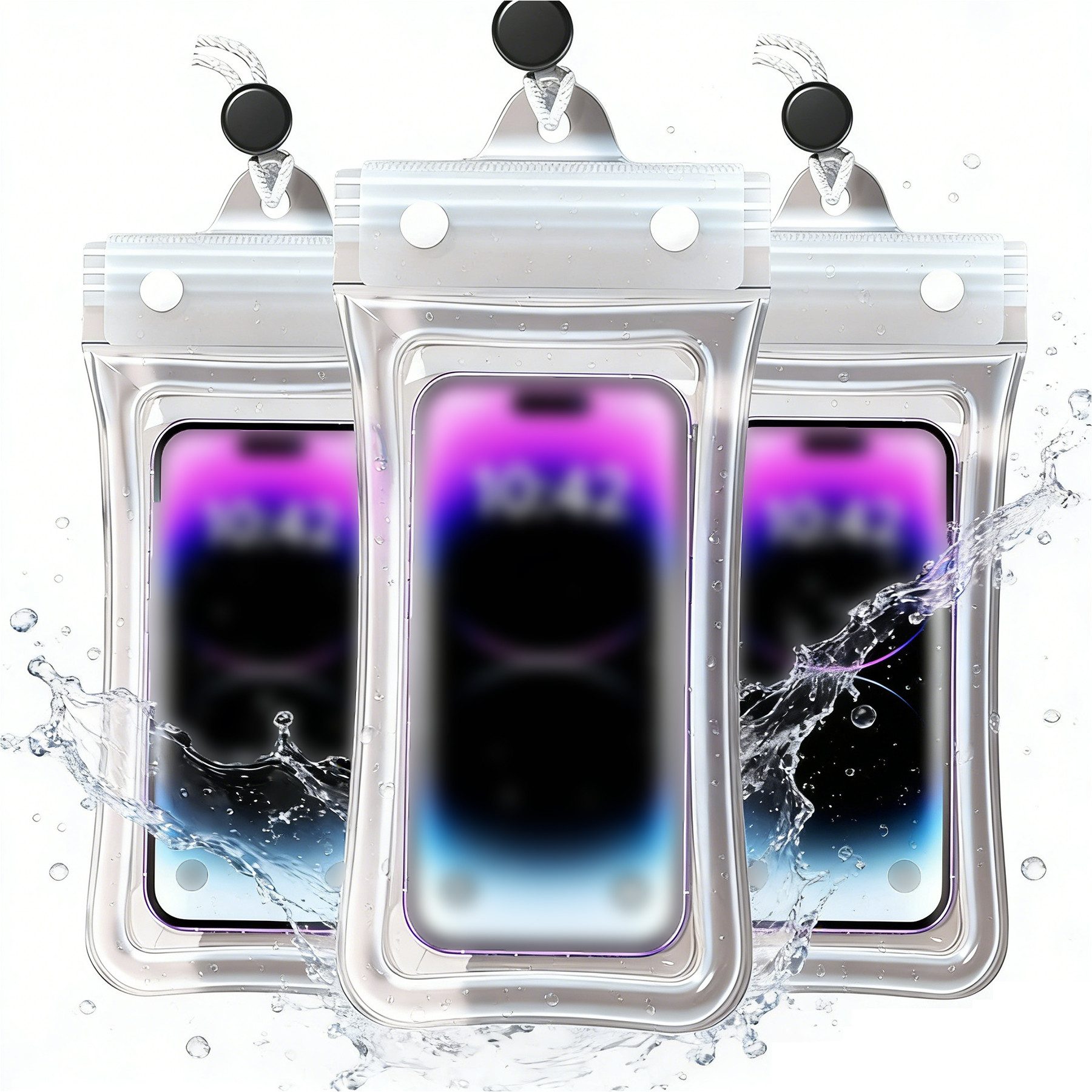 Mutig Handyhülle 3 Stück Wasserdichte Handyhülle IPX8, Universal Handy Tasche für Smartphones bis 7 Zoll, Wasserdichte Handytasche zum Schwimmen, Strand, Wassersport,Bootfahren