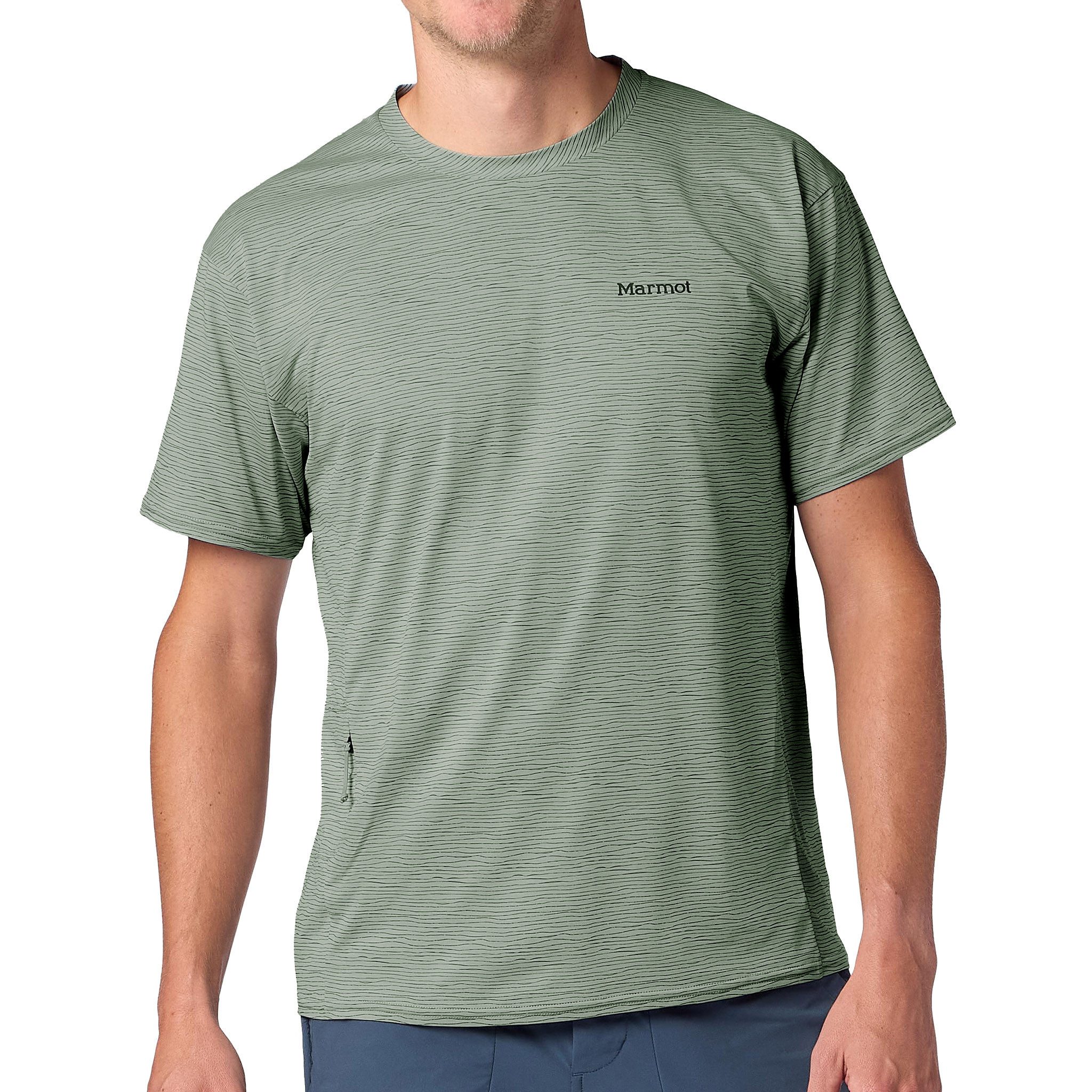 Marmot Funktionsshirt AirExchange UPF 50 Crew Short-Sleeve mit versteckter Reißverschlusstasche