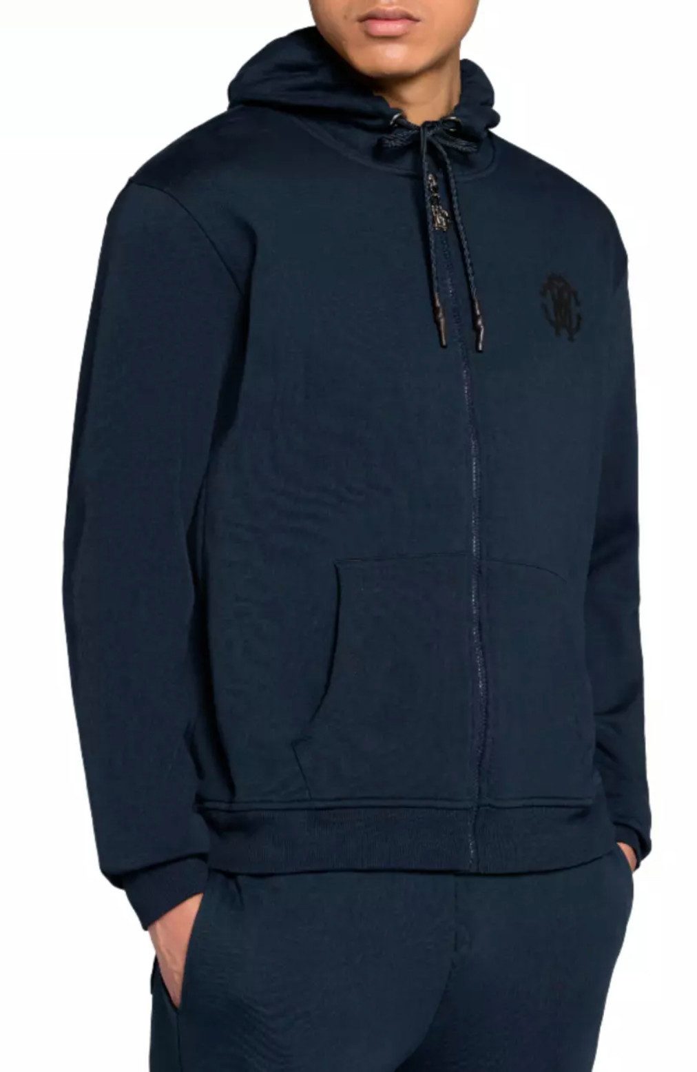 roberto cavalli Kapuzensweatjacke Firenze Lynx RC Logo Herren Kapuzen-Sweatshirt Hoodie Kapuze mit Kordelzug, Reißverschluss, Fronttaschen für Komfort