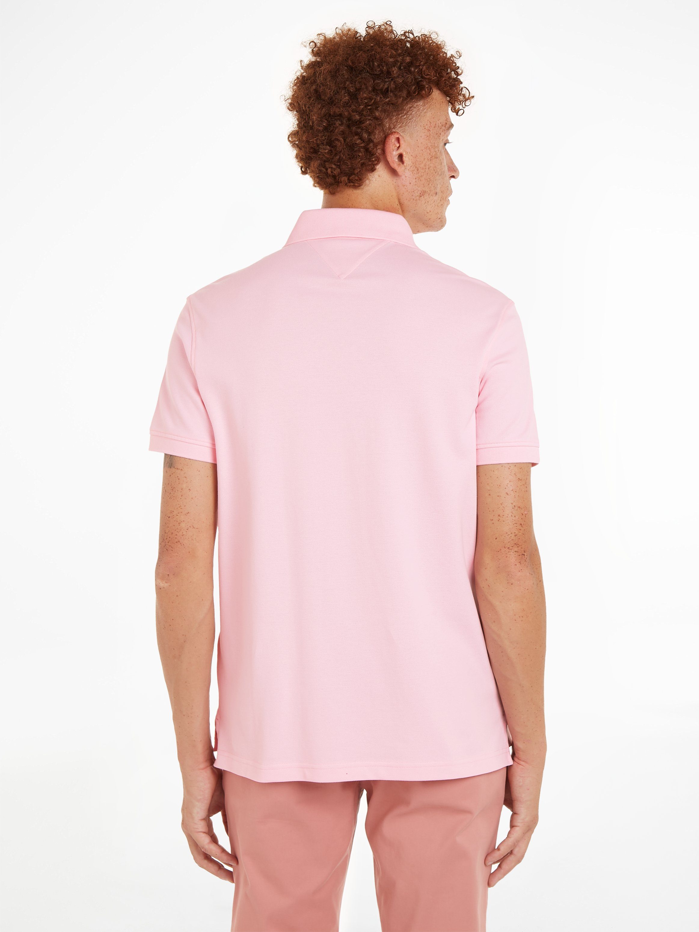 REGULAR Kragen mit am 1985 Tommy Poloshirt POLO Hilfiger Romantic Hilfiger Kontraststreifen Pink innen Tommy