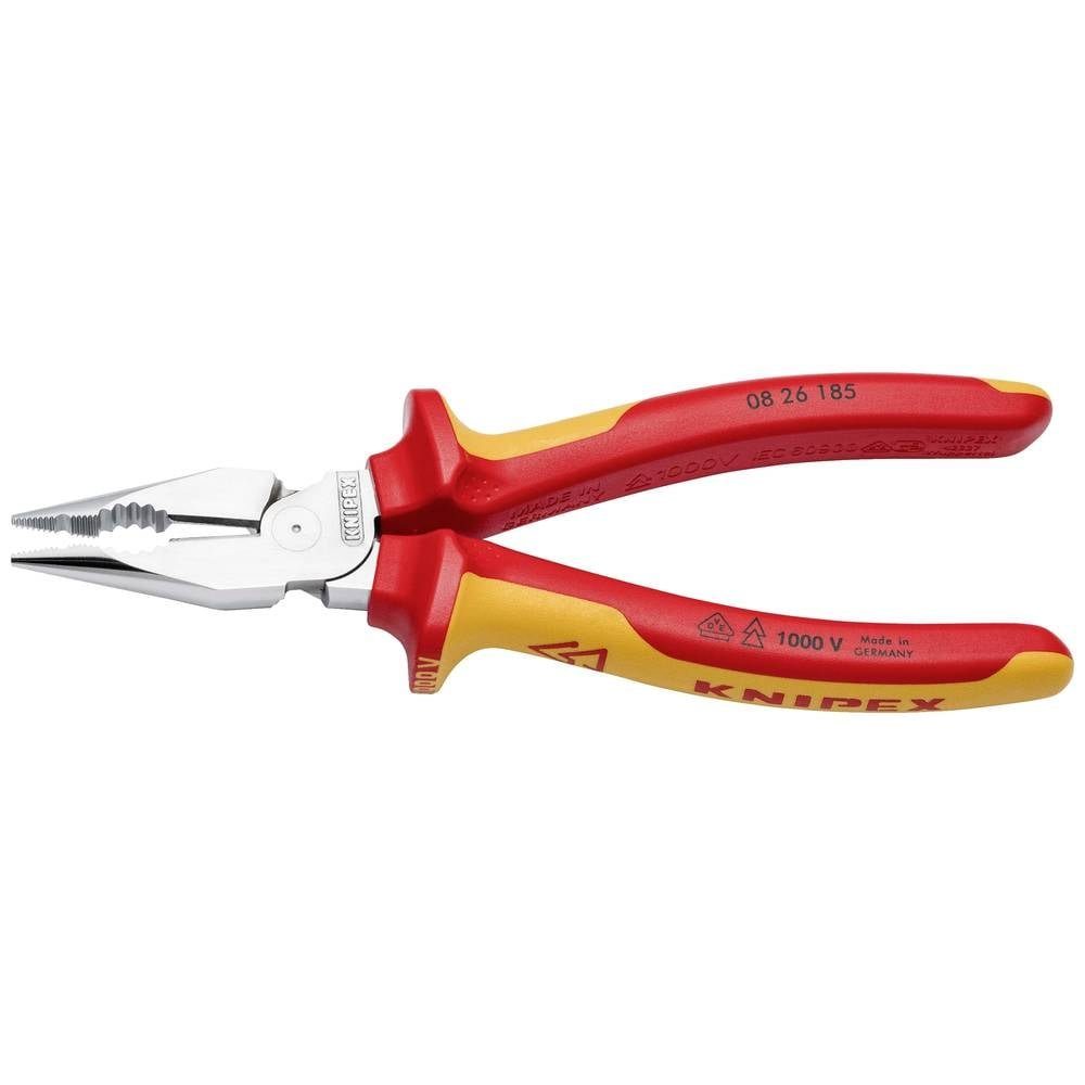 Knipex Spitzzange Spitz-Kombizange isoliert mit Mehrkomponenten-Hüllen 08 26 185