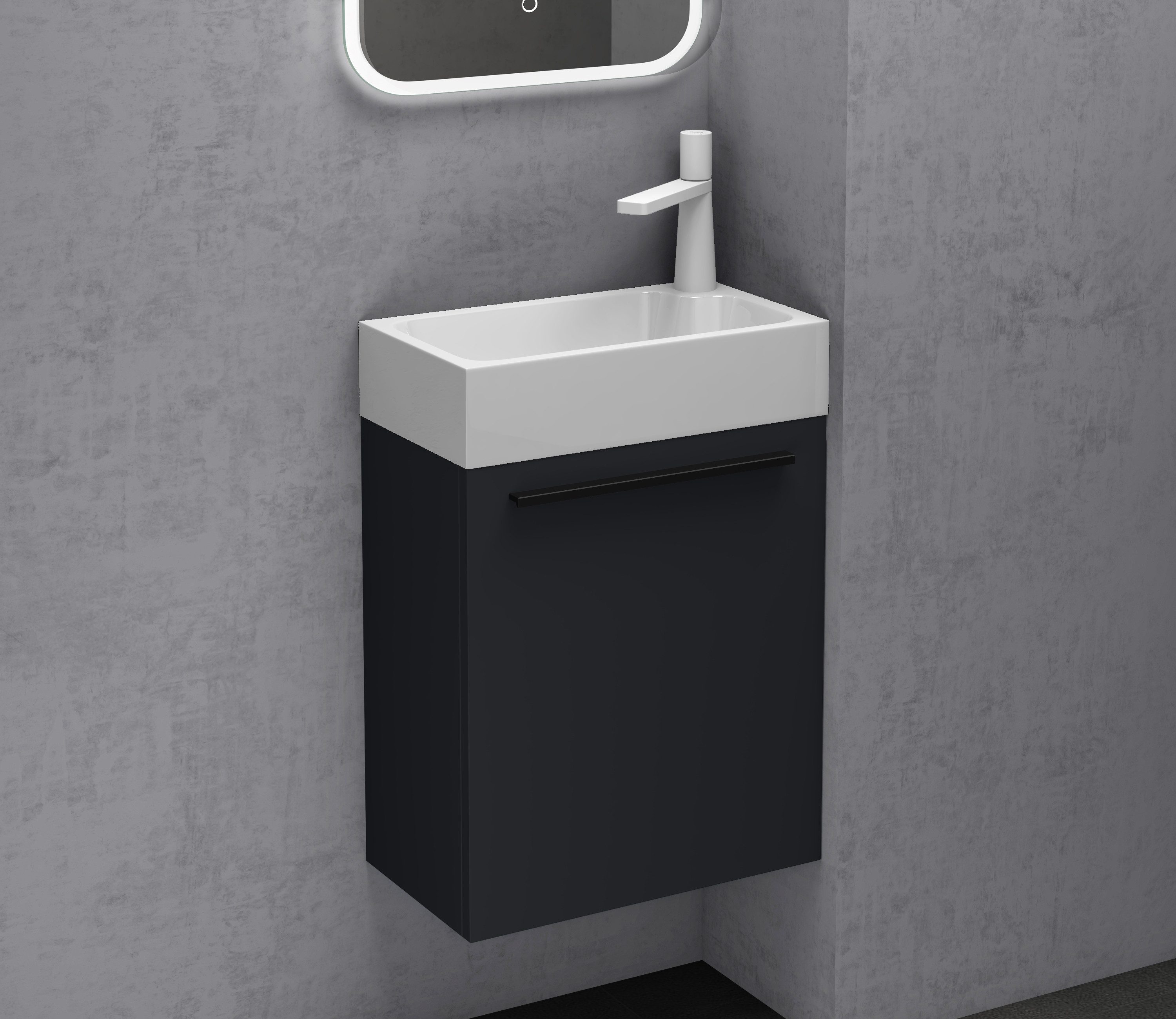 doporro Badezimmer-Set Badmöbel-Set Gäste WC Waschbecken günstig online kaufen