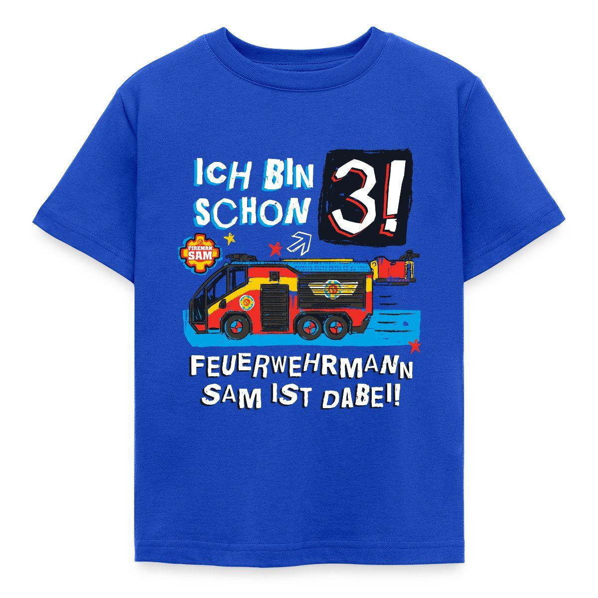 T-Shirt Feuerwehrmann Sam Geburtstagsdesign 3 Jahre Kinder T-Shirt