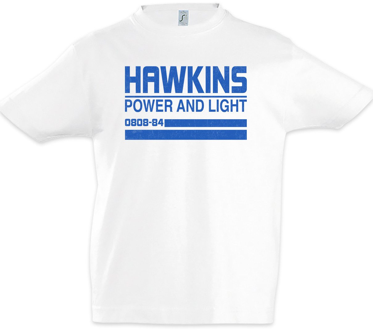 Urban Backwoods Print-Shirt Power And Light Kinder T-Shirt Upside Mind Things Down Stranger (1-tlg) Hawkins Flayer Sci-Fi Horror