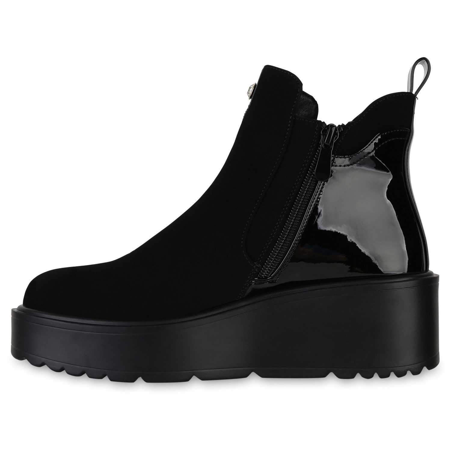 VAN HILL 841384 Keilstiefelette Damen Leicht Gefütterte Keilstiefeletten St günstig online kaufen