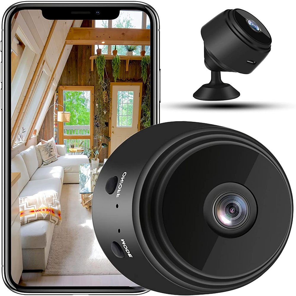 Mmgoqqt »Mini 1080P Sicherheitskamera mit Audio und Video,  Sicherheitsüberwachung, kabellos, Nanny Pet Cam Ultra-Weitwinkel-Kamera für  die Haussicherheit, geeignet für den Innen- und Außenbereich« IP- Überwachungskamera