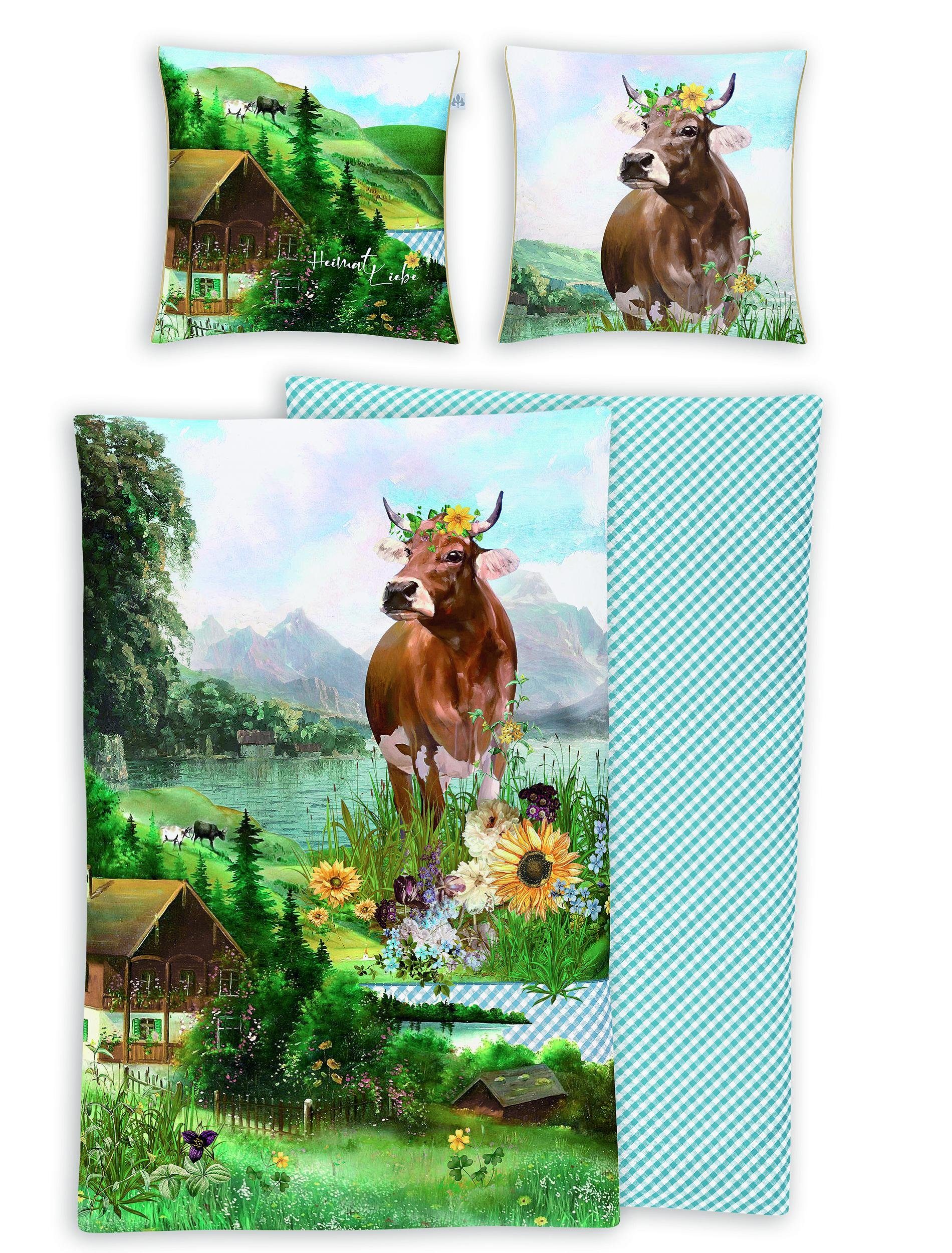 Irisette Wendebettwäsche Magic-K 8862, Mako-Satin, 2 teilig, edler Digitaldruck