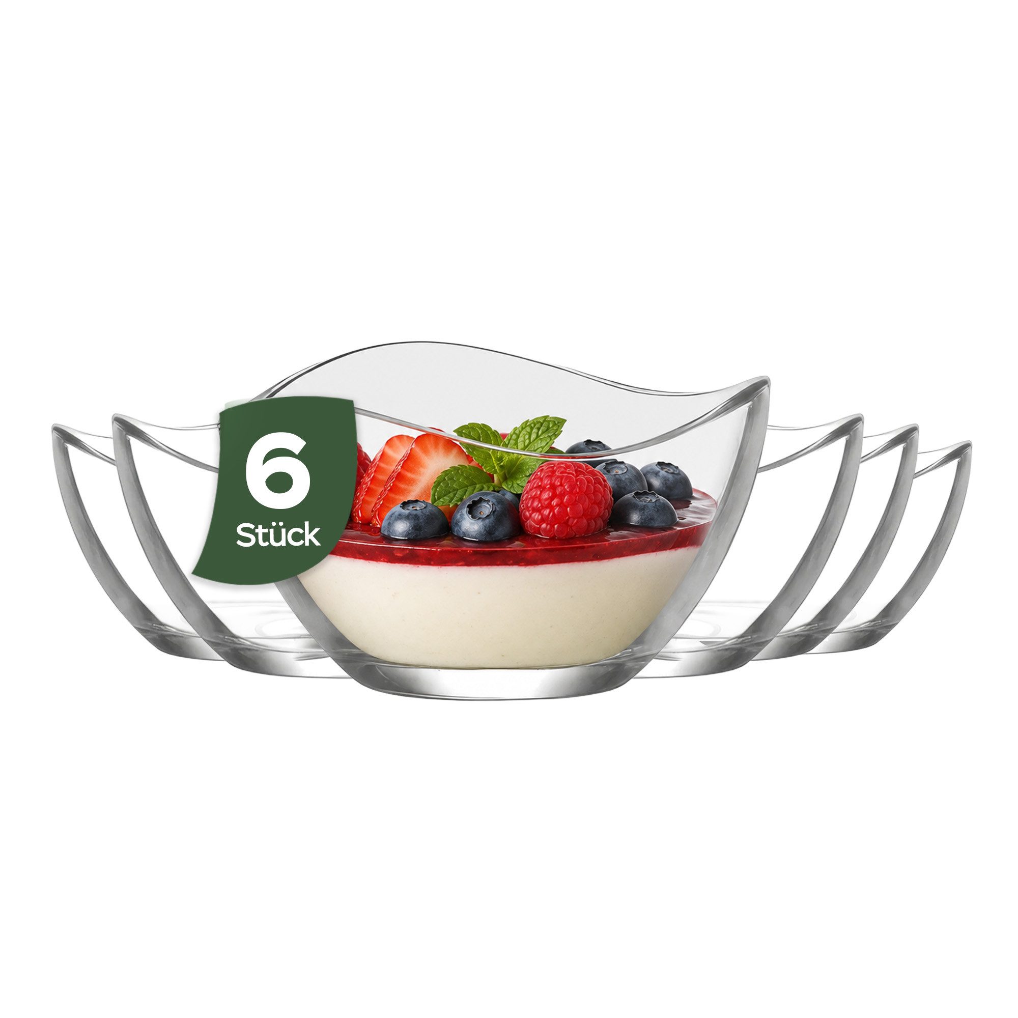 LAV Dipschale LAV Vira Mini Glasschalen - 65 ml (2 1/4 oz), Glas, (6er-Set, 6-tlg), Mini-Format, spülmaschinengeeignet
