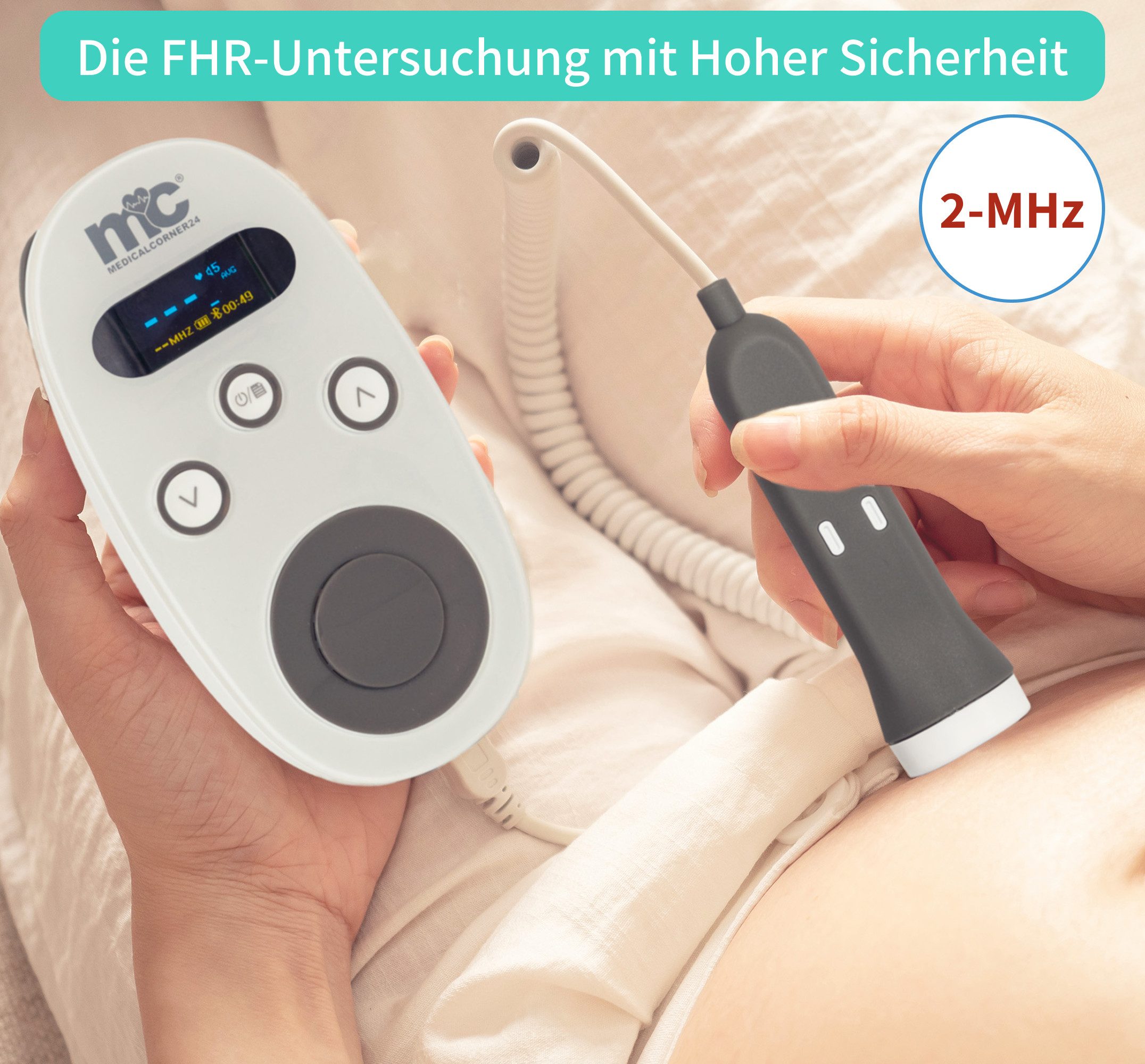 Medicalcorner24 Babyphone Medicalcorner24 Ultraschall Fetal-Doppler Grau