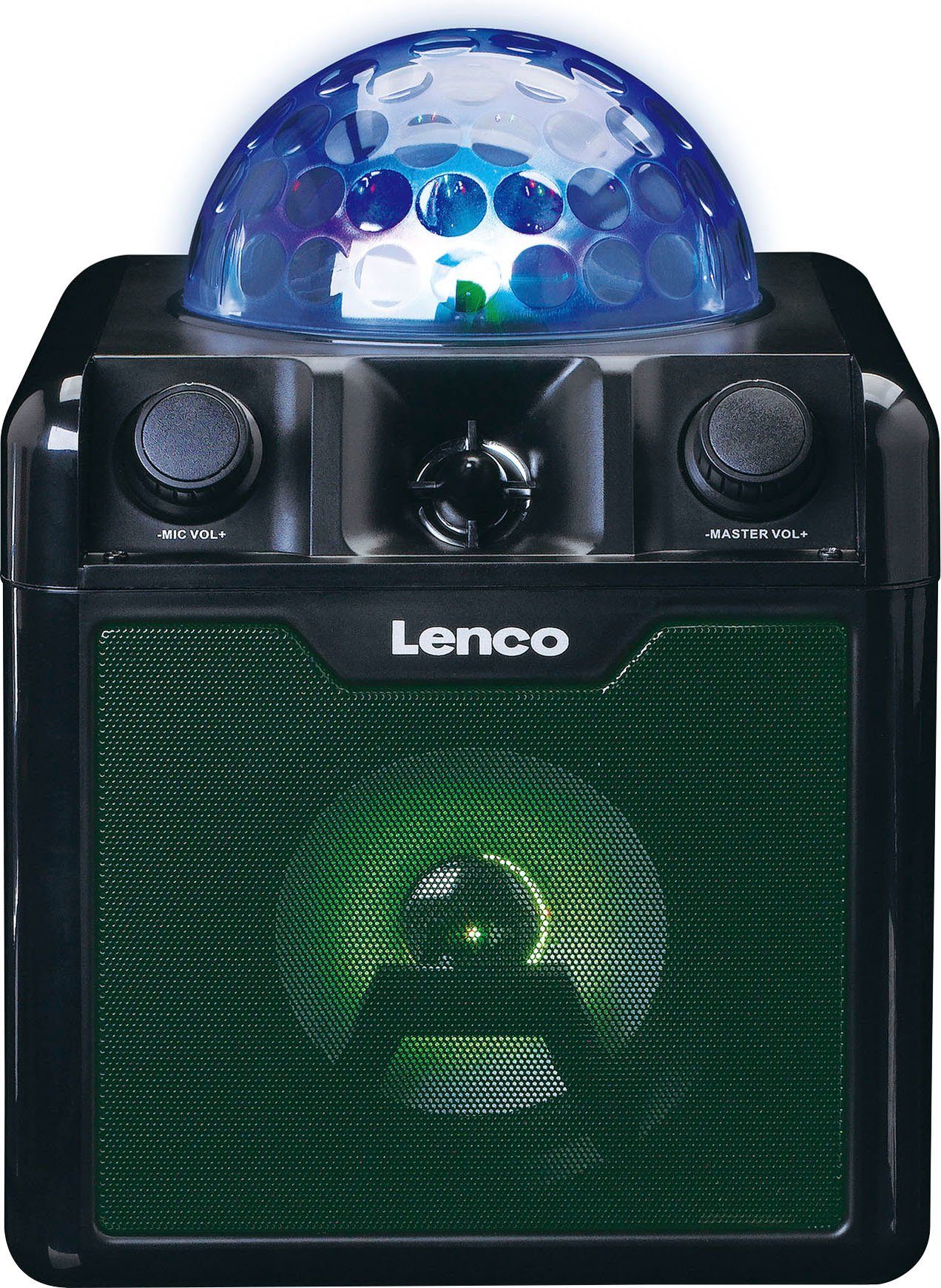 Lenco 8 Party-Lautsprecher - (Bluetooth, und mit Karaoke BTC-055BK 2.0 Lautsprecher Mikrofon W) Bluetooth