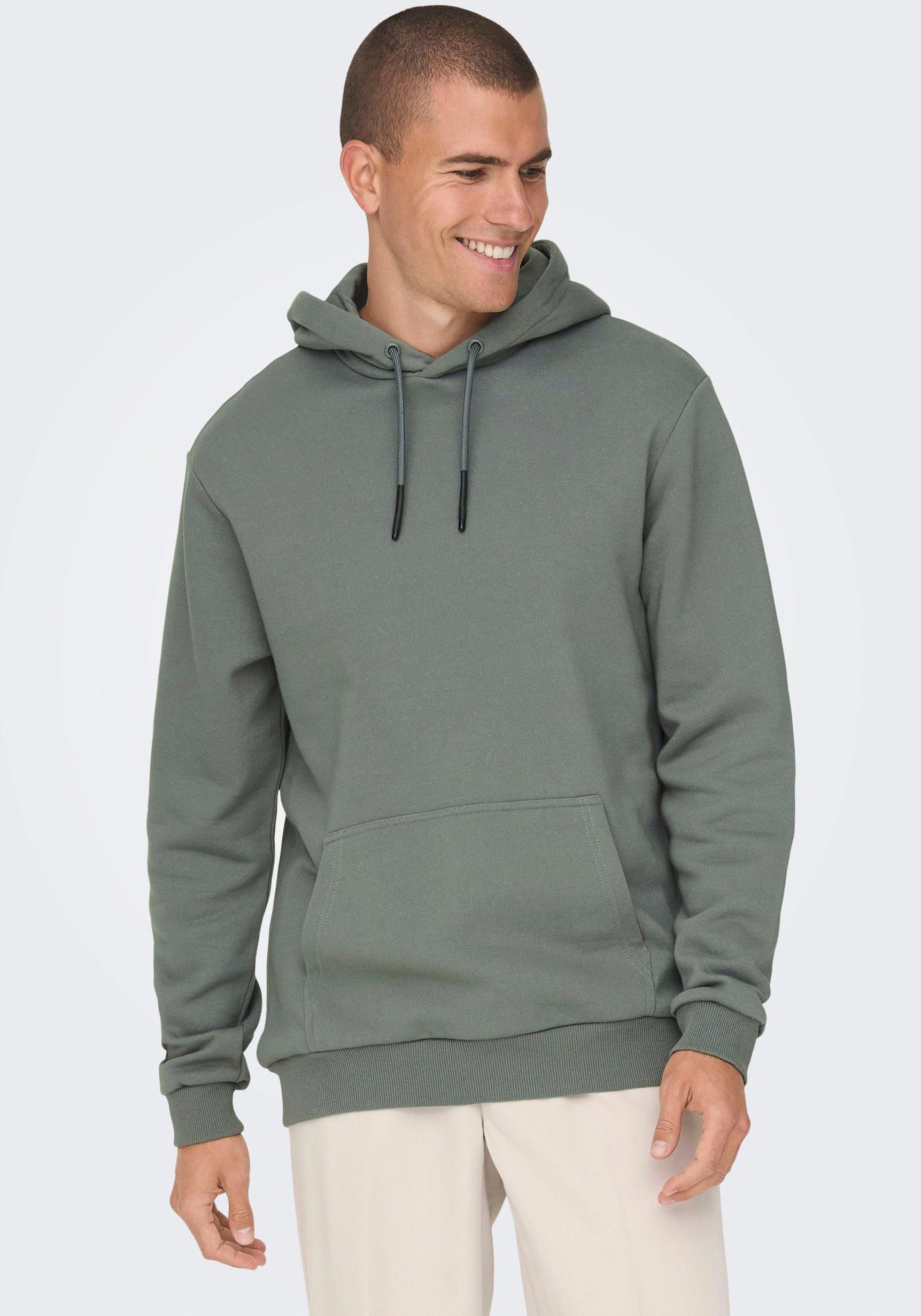 Castor Kapuzensweatshirt NOOS SWEAT ONLY HOODIE Gray ONSCERES & SONS